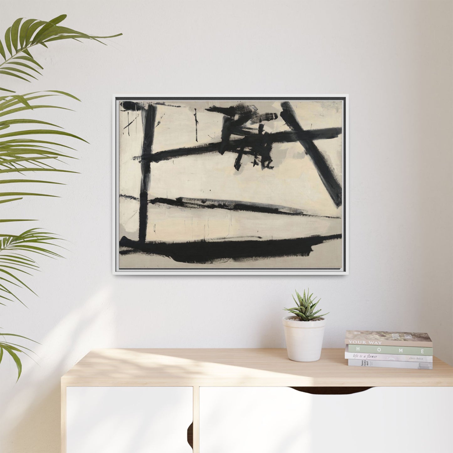 Painting Number 2 by Franz Kline Framed Abstract Canvas Art Print