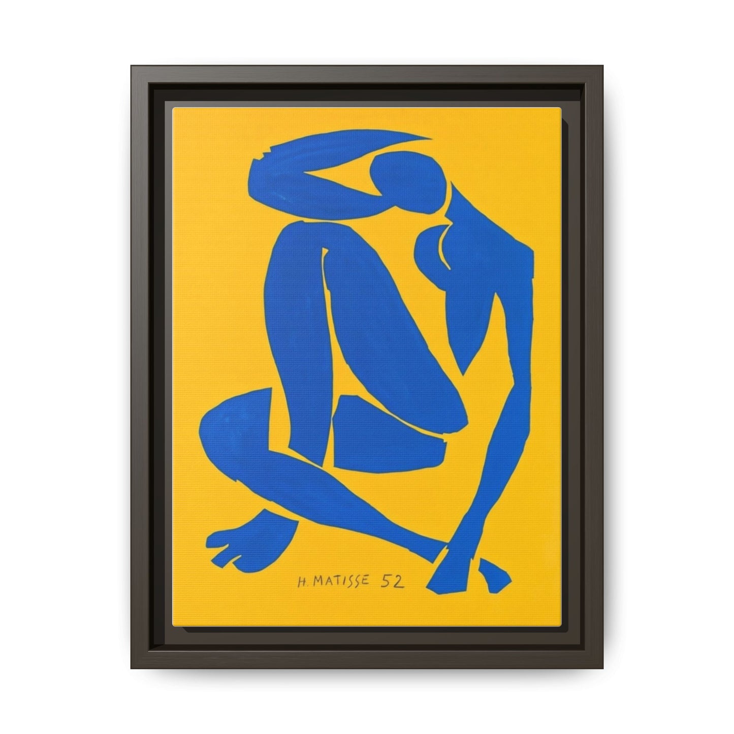 Abstract Blue Nude Matte Canvas Wall Art, Framed