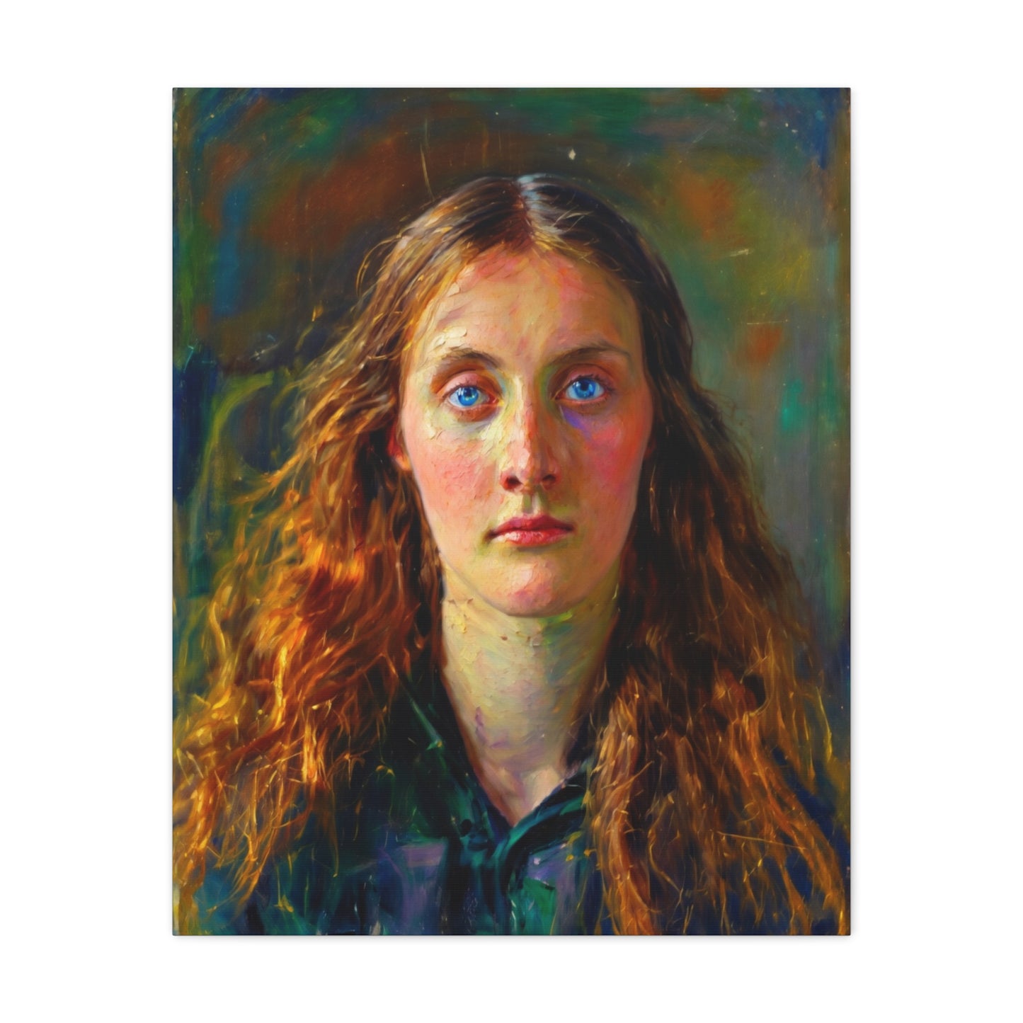Portrait Canvas Print — Victorian Woman Oil Painting on Stretched Matte Canvas