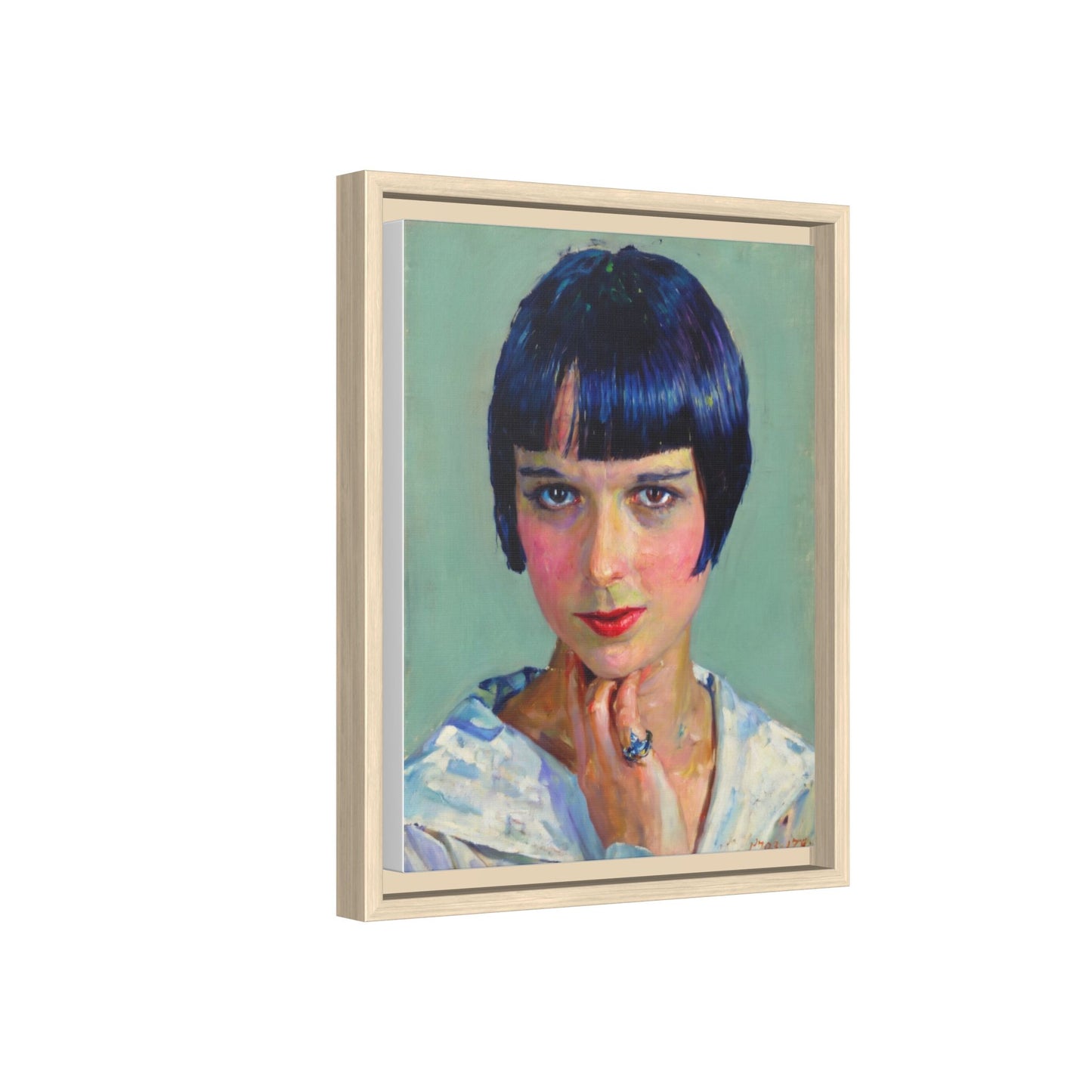 Framed Matte Canvas Portrait Print — Vintage Flapper Woman