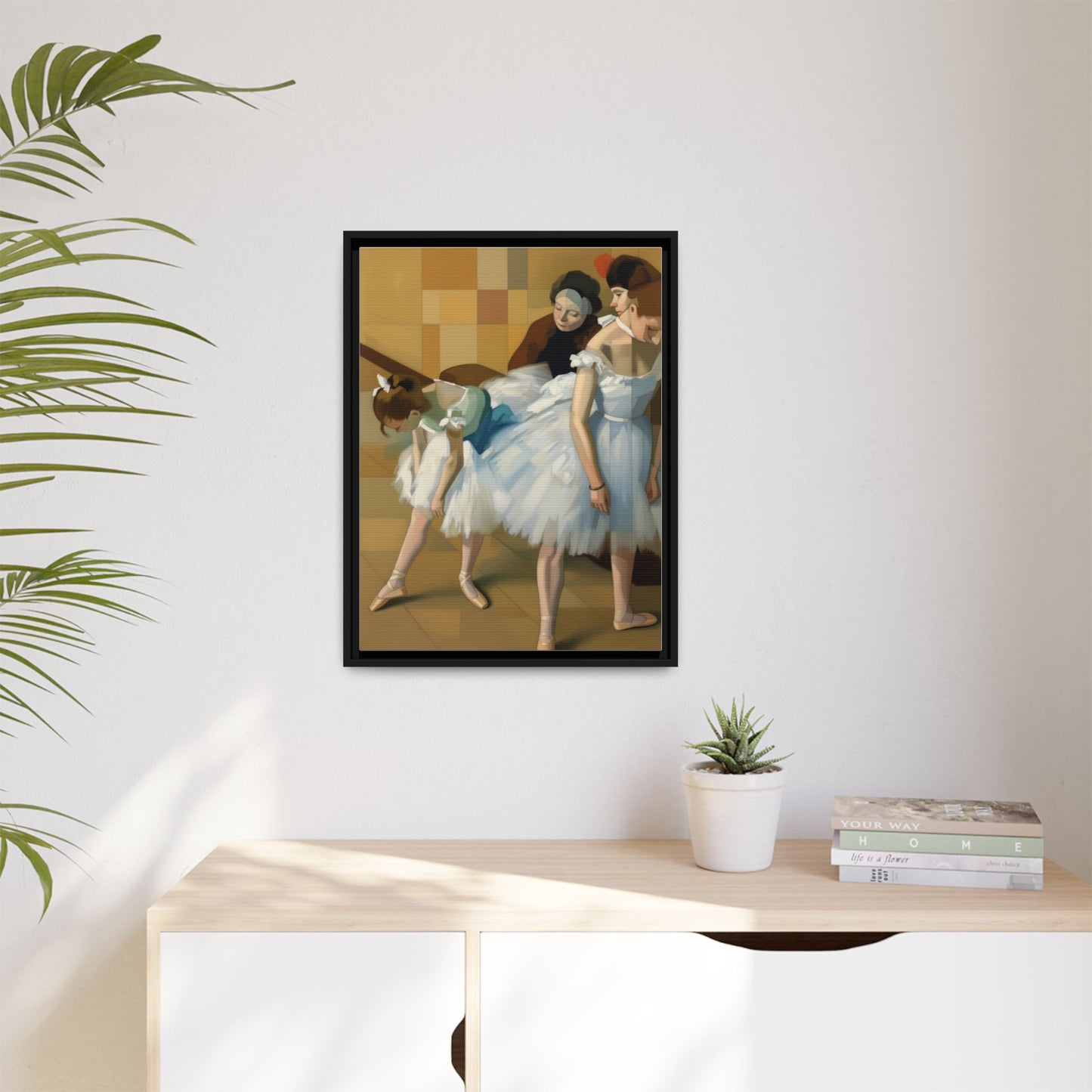 Ballet Dancers Matte Framed Canvas – Impressionist Dance Wall Art