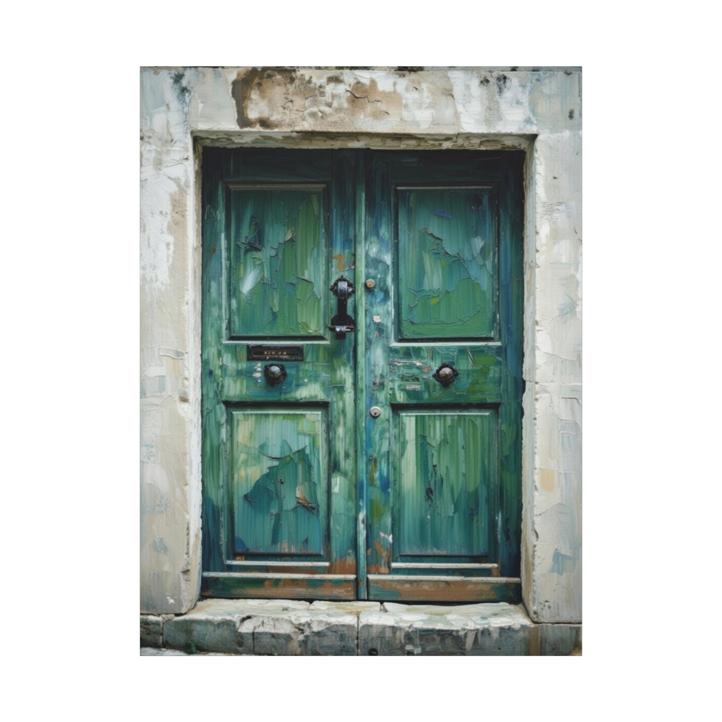 Vintage Green Door Matte Canvas Wall Art — Stretched 1.25"