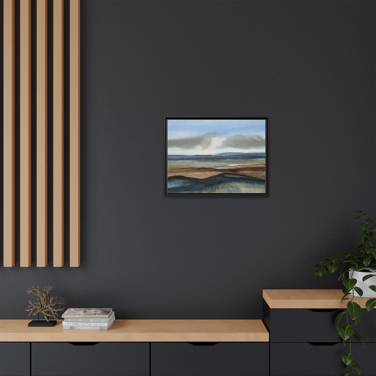 Matte Canvas Landscape, Framed (Multi-color)
