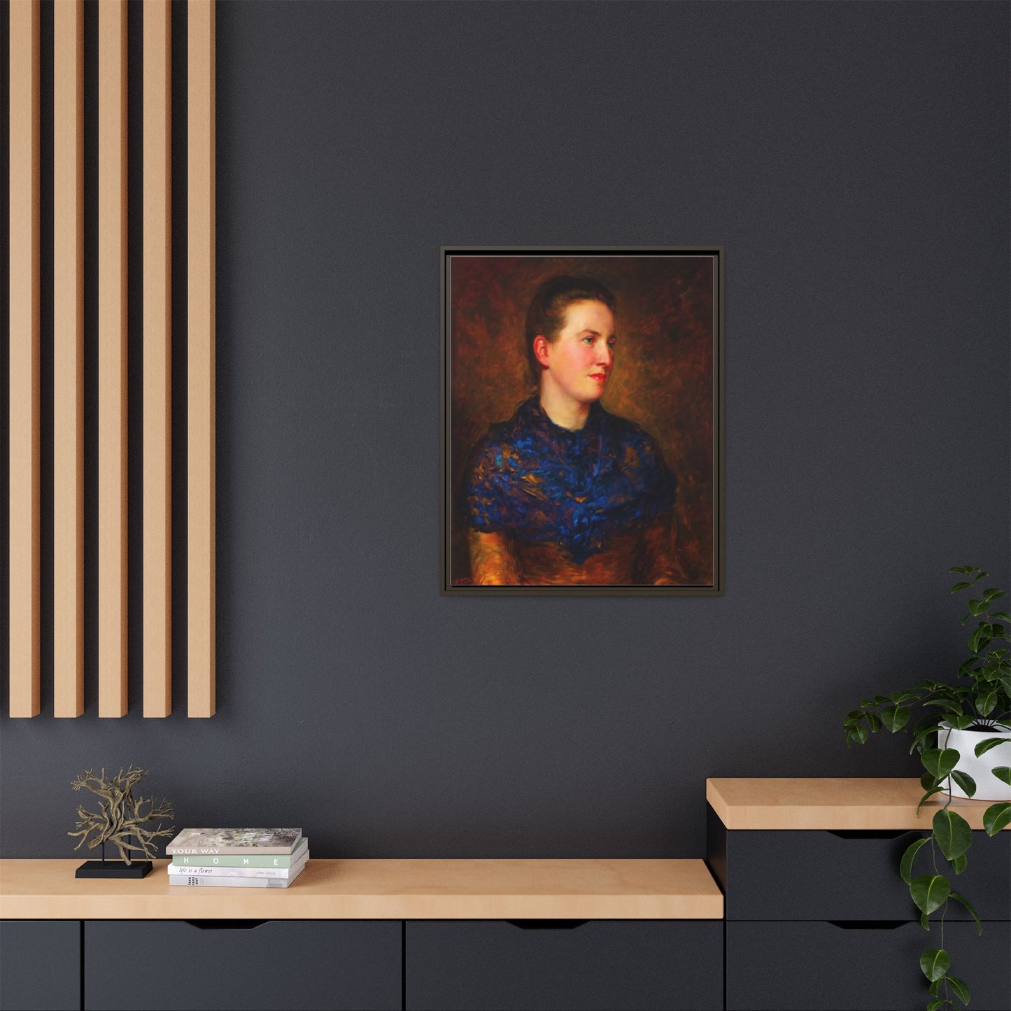 Framed Matte Canvas Portrait Print — Classic Victorian Woman Wall Art