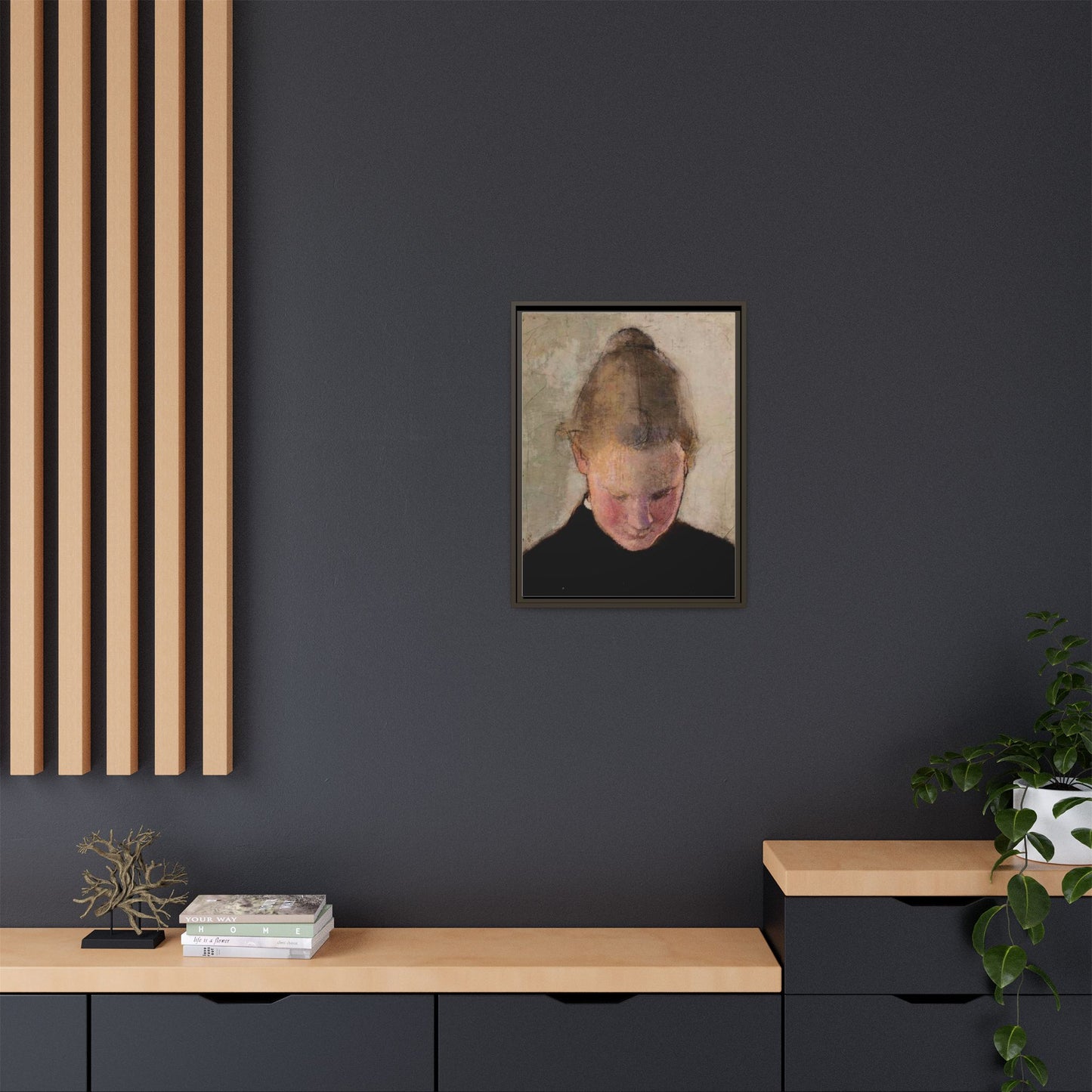Lukeva tytto by Helena Schjerfbeck Framed Matte Canvas Art Print