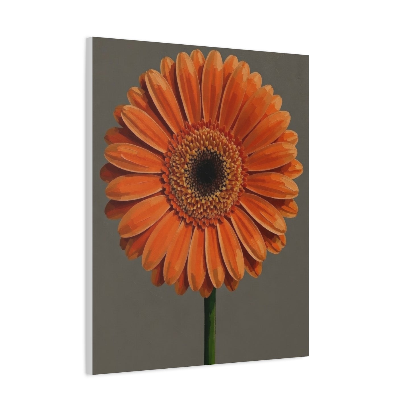 Orange Gerbera Flower Matte Canvas Print — Stretched Wall Art