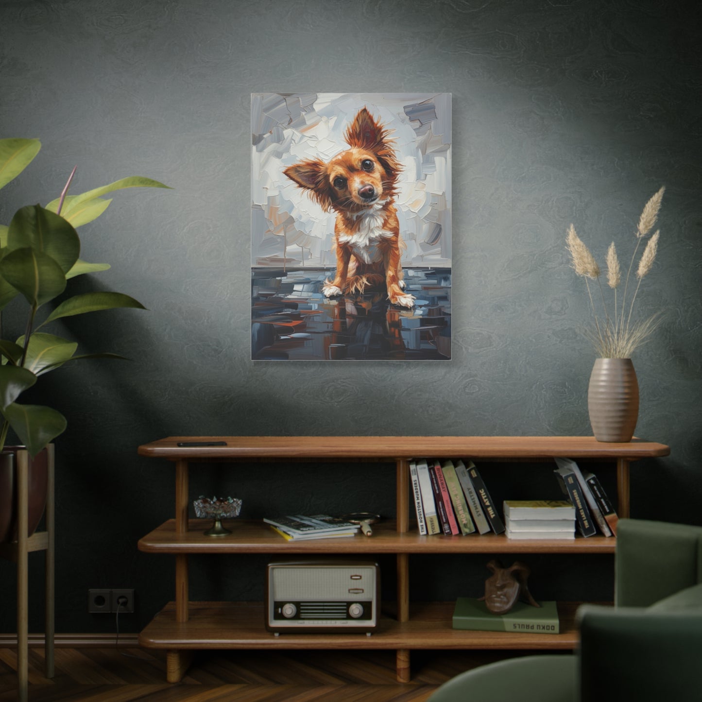 Charming Chihuahua Canvas Print — Whimsical Dog Portrait Wall Art