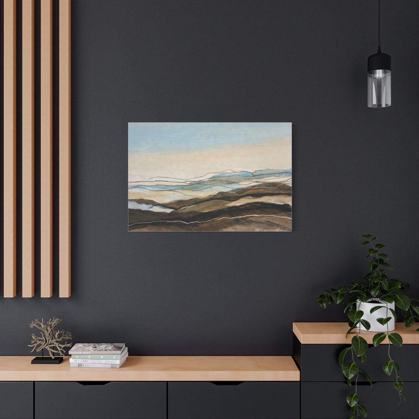 Abstract Coastal Landscape Matte Canvas – Stretched Wall Art