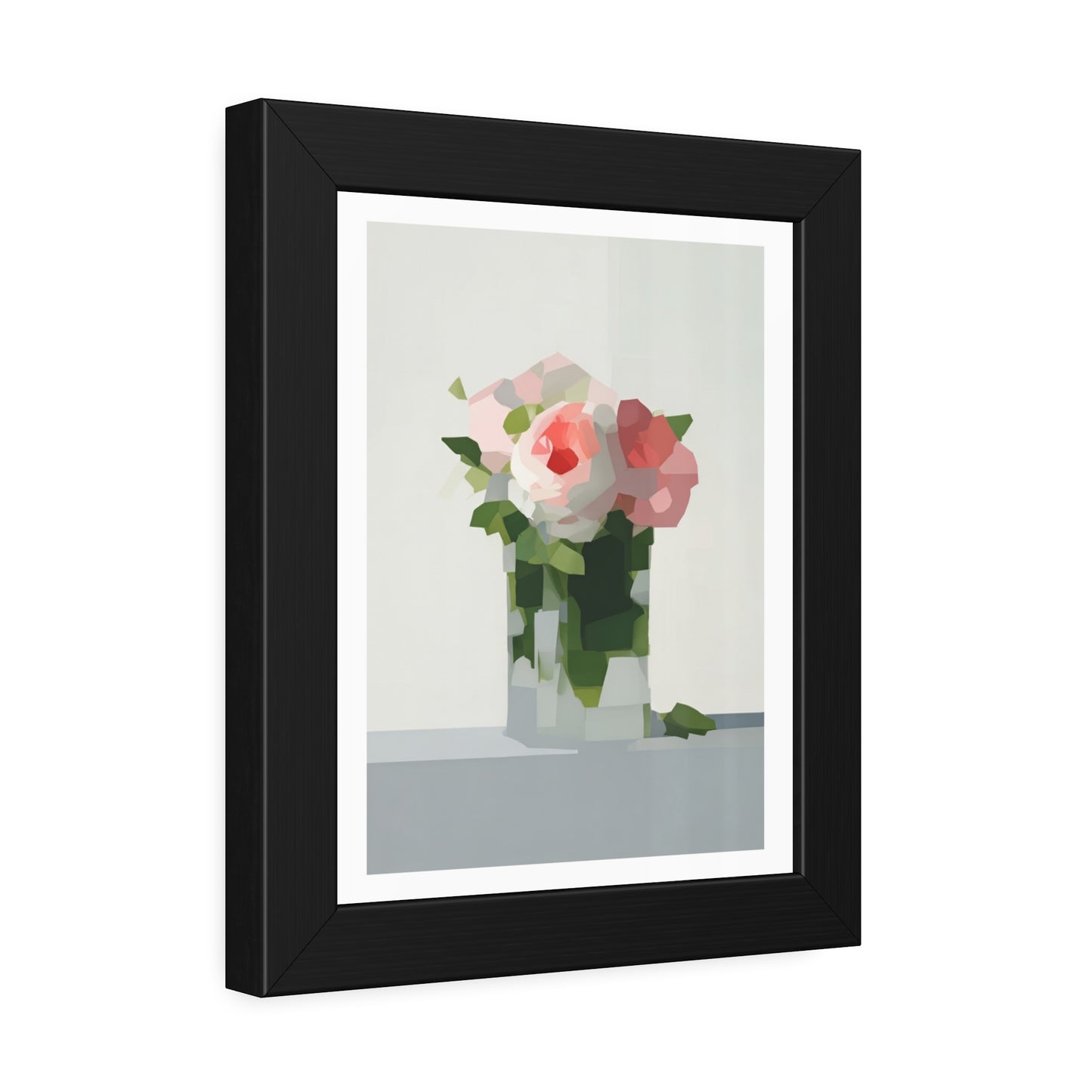 Framed Floral Poster — Modern Abstract Peony Art Print