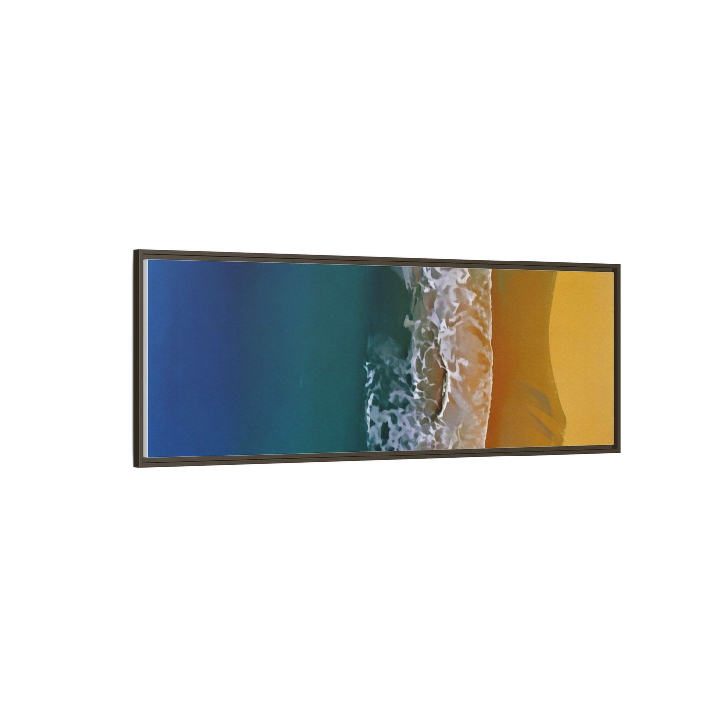 Framed Matte Canvas Seascape Print – Coastal Waves Wall Art