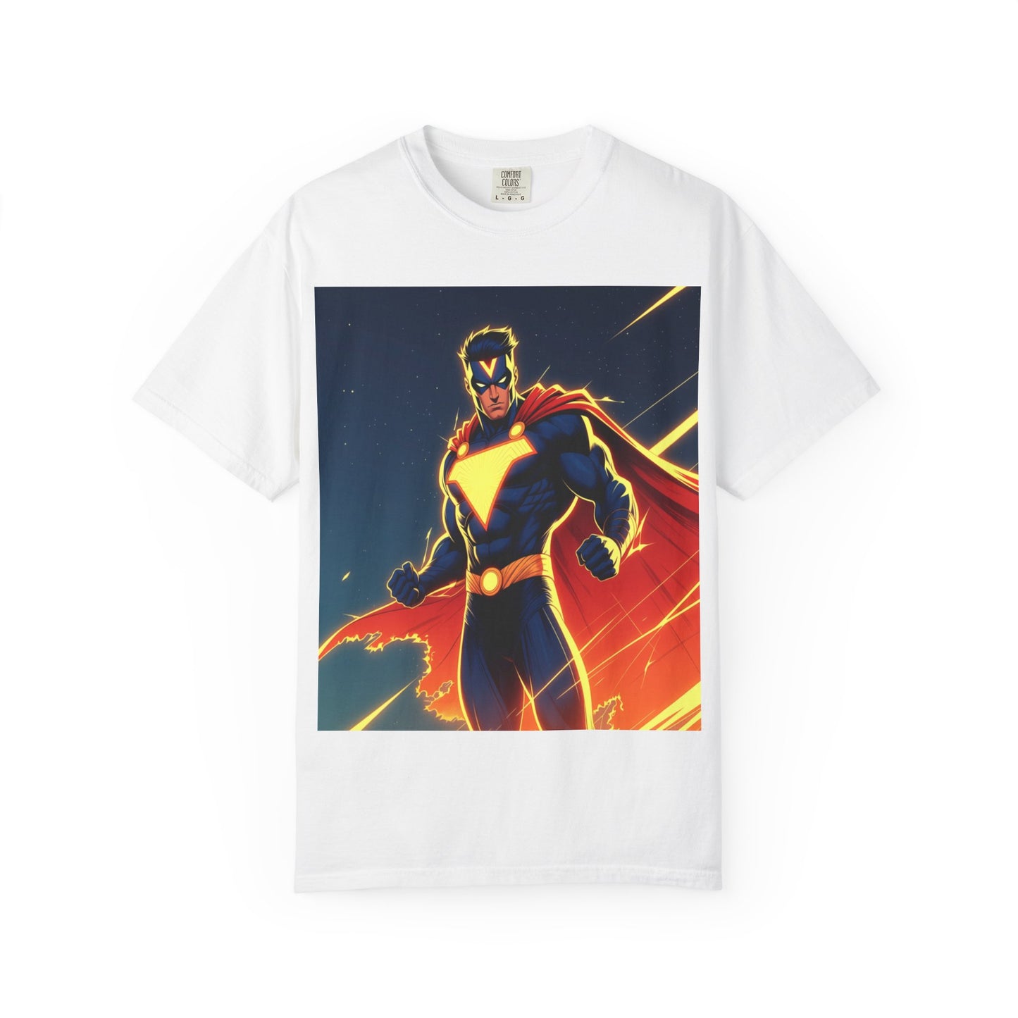 Superhero Graphic T-Shirt – Bold Cape Hero Design