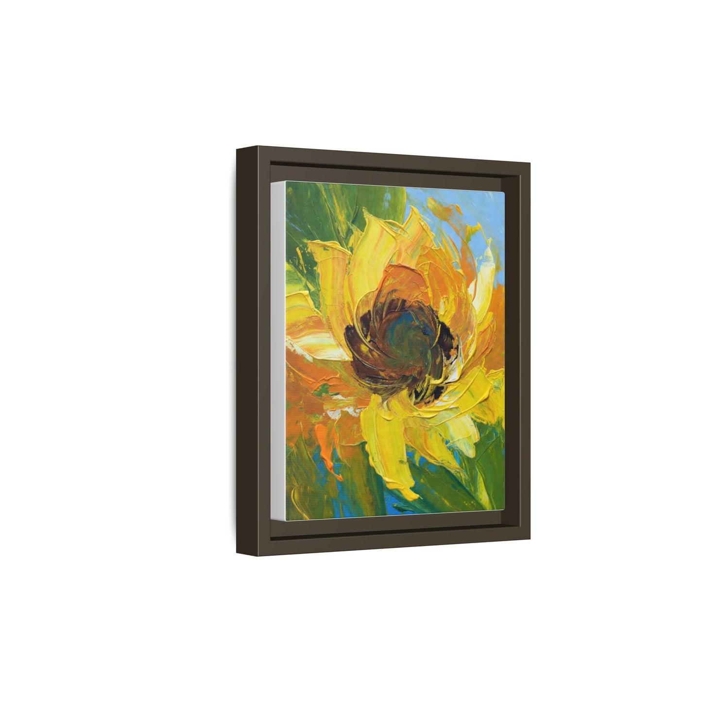 Framed Sunflower Abstract Matte Canvas Print