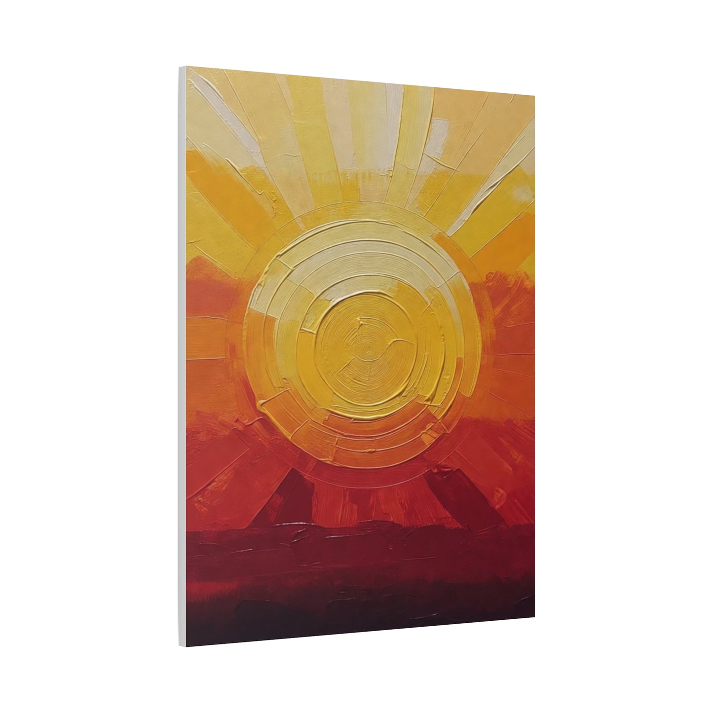 Abstract Sunrise Canvas Wall Art — Warm Sunrise Texture Matte Stretched Canvas