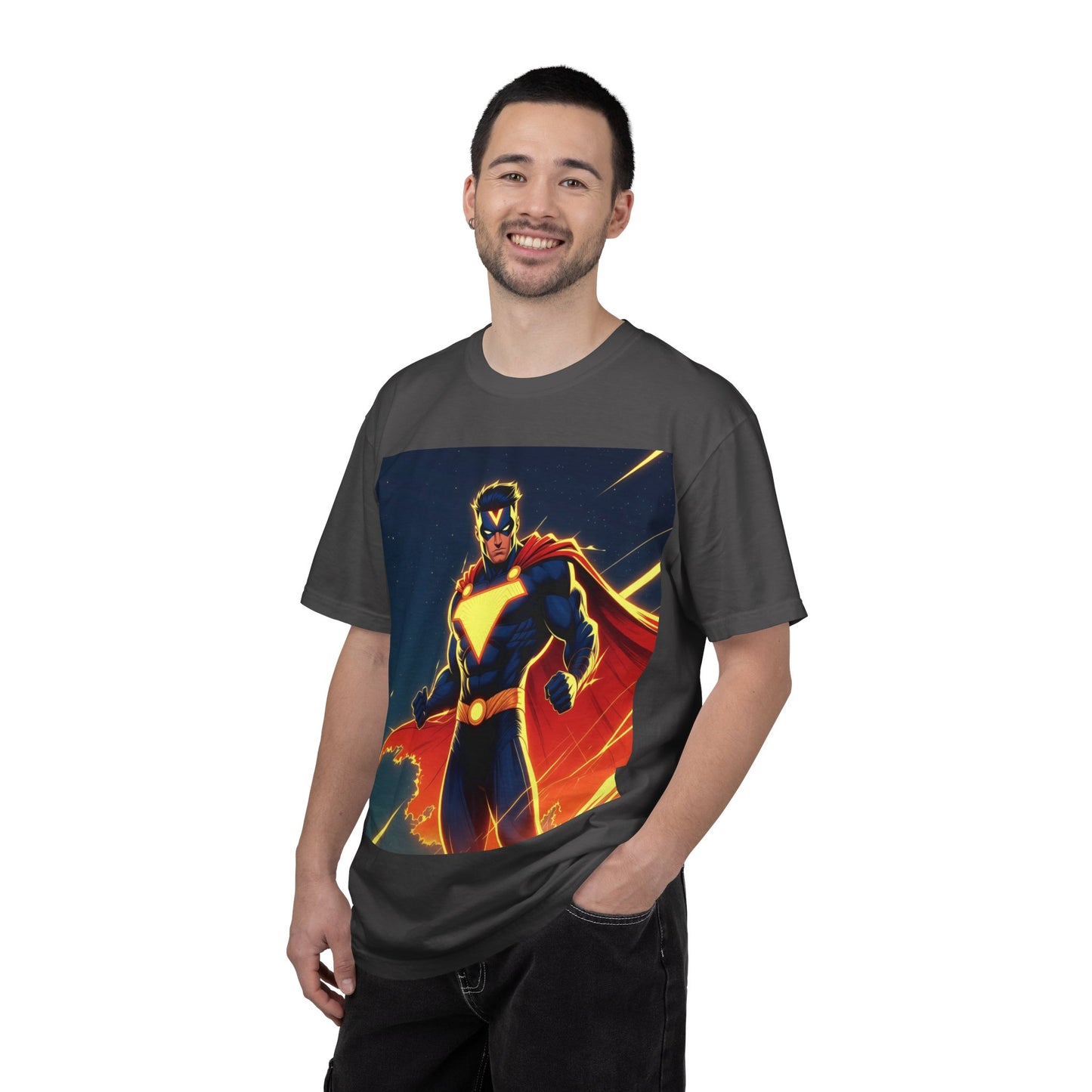 Superhero Graphic T-Shirt – Bold Cape Hero Design