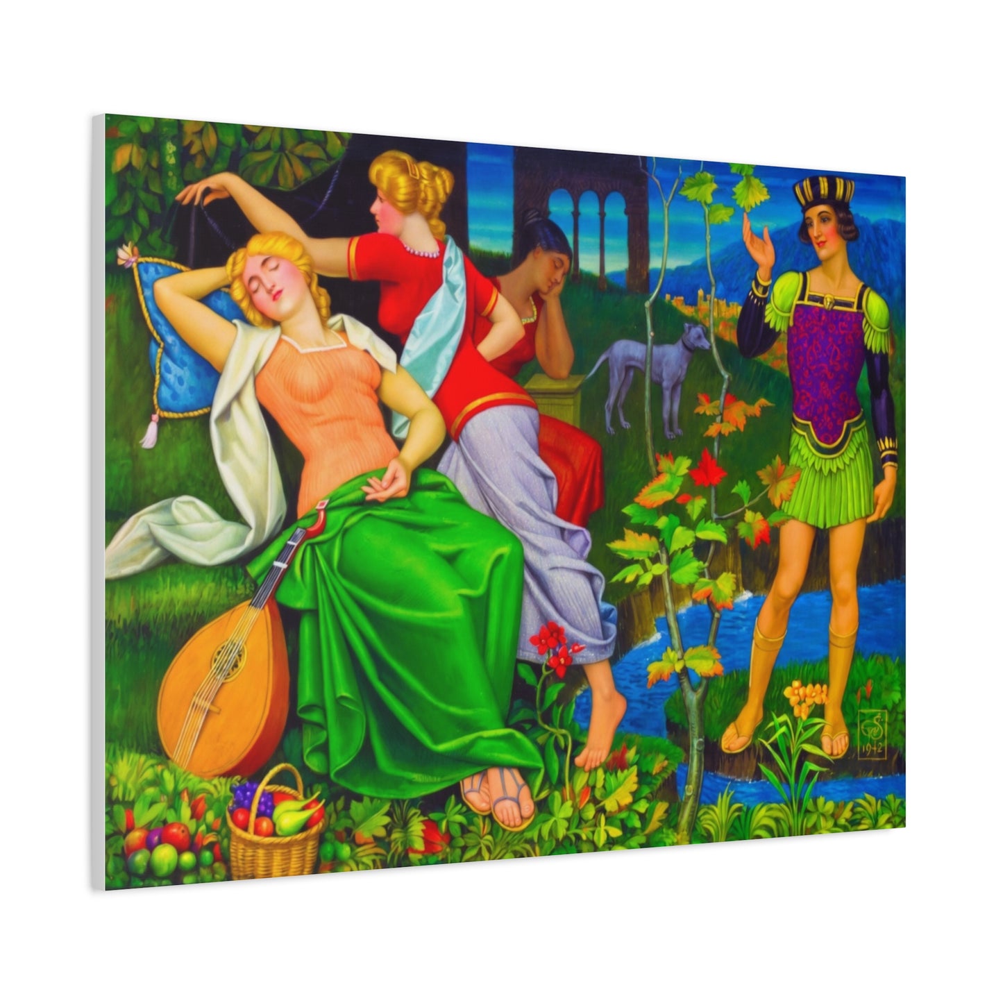 Colorful Renaissance-Inspired Matte Stretched Canvas Art