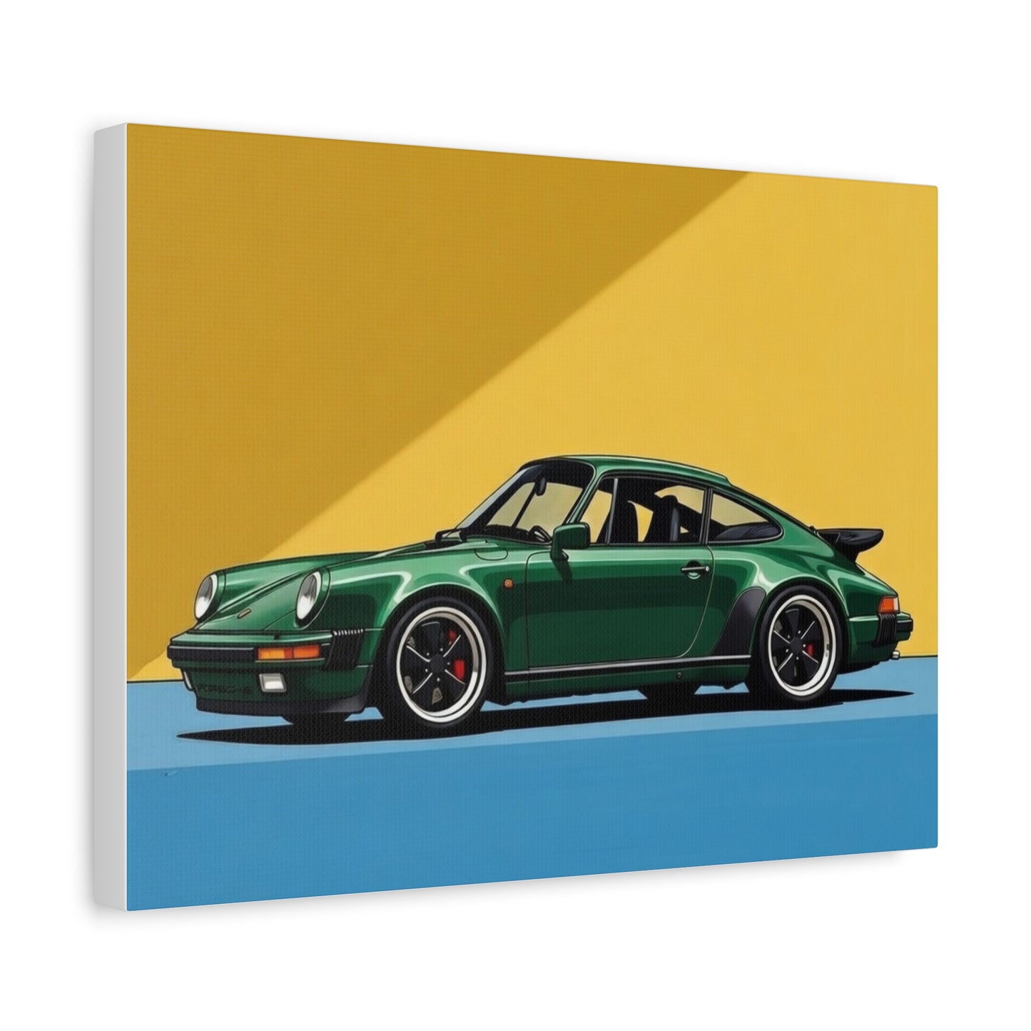 Vintage Green Porsche Art Print - Matte Stretched Canvas