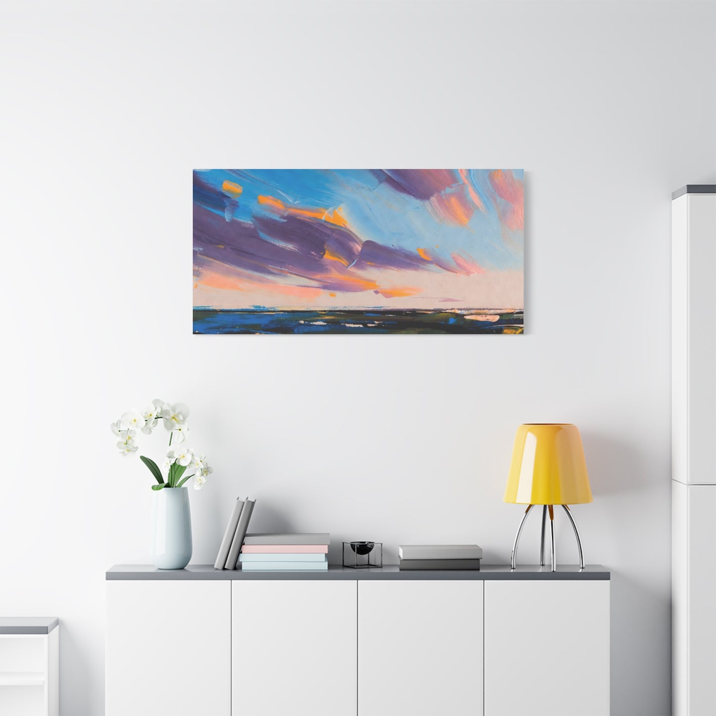 Abstract Coastal Sunset Canvas Print — Matte Stretched Wall Art