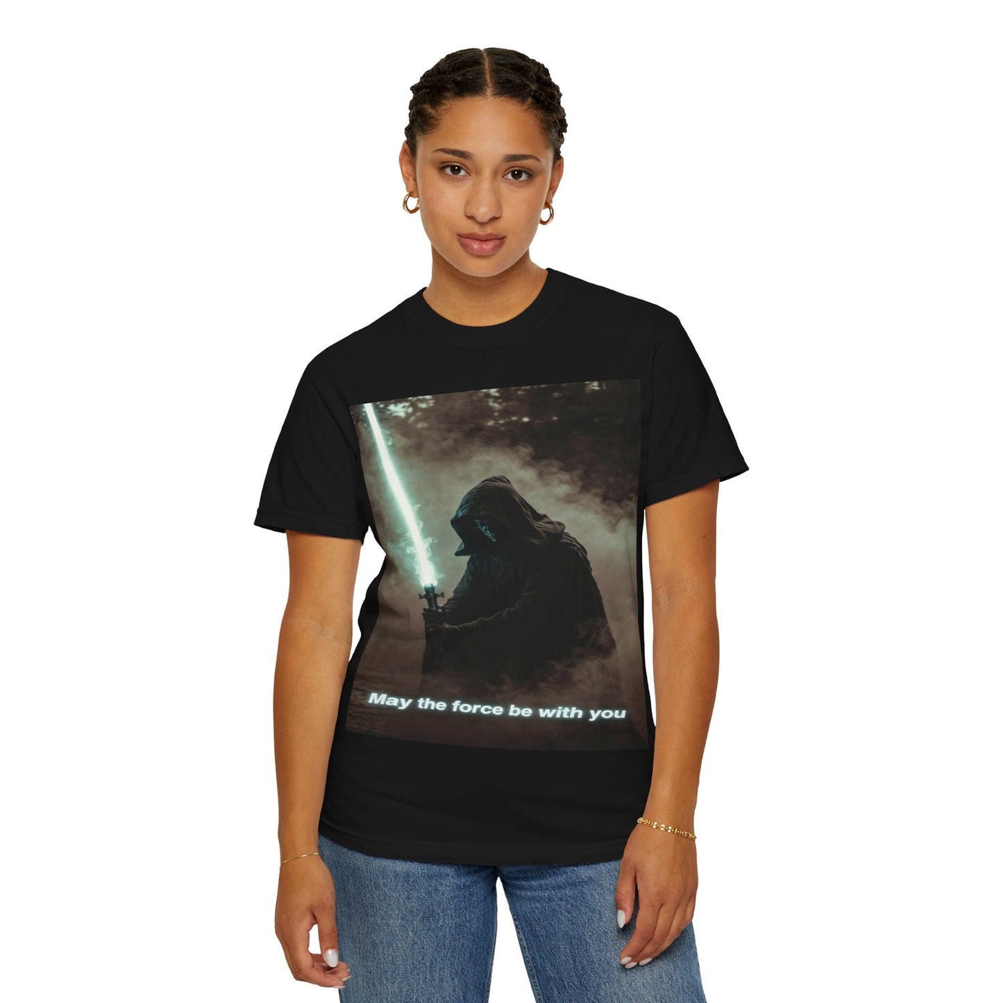 T-Shirt — 'May the force be with you' Lightsaber Sci‑Fi Graphic Tee