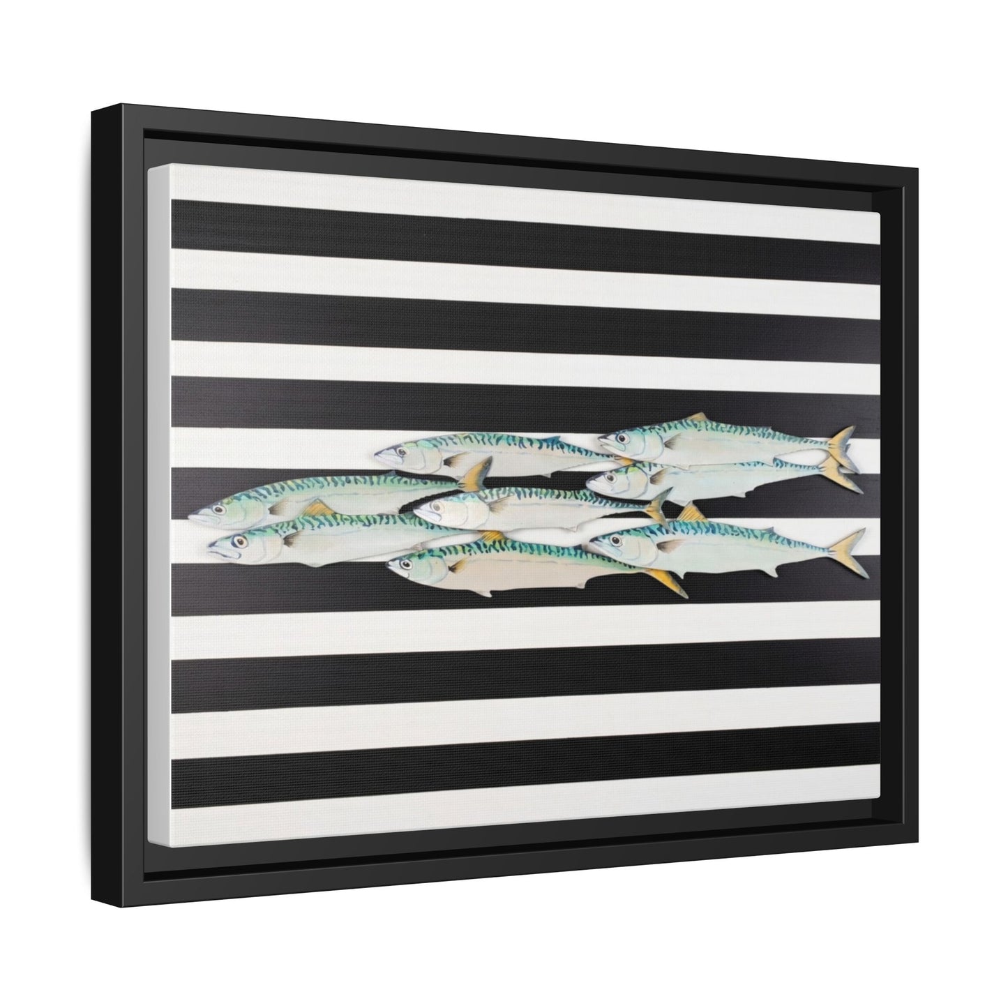 Striped Mackerel Canvas Print — Framed Matte Fish Wall Art