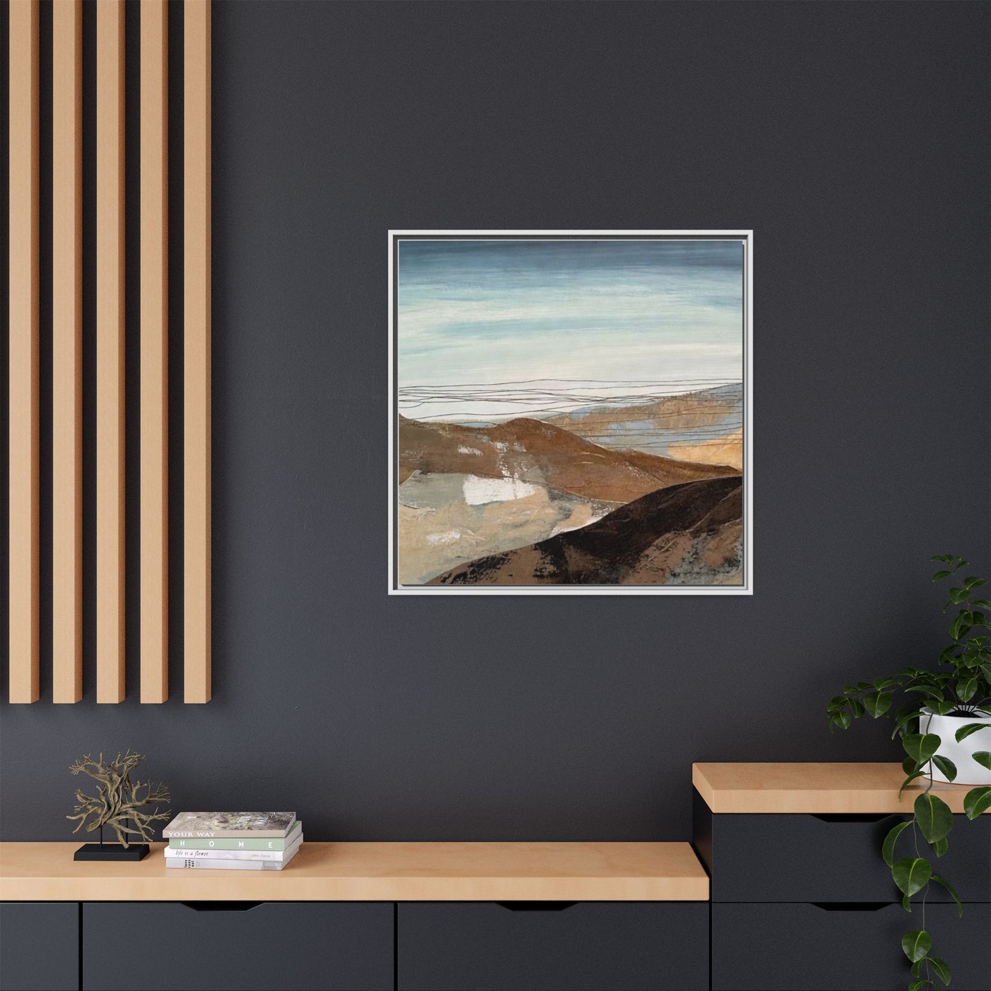 Framed Matte Canvas Art — Serene Abstract Landscape