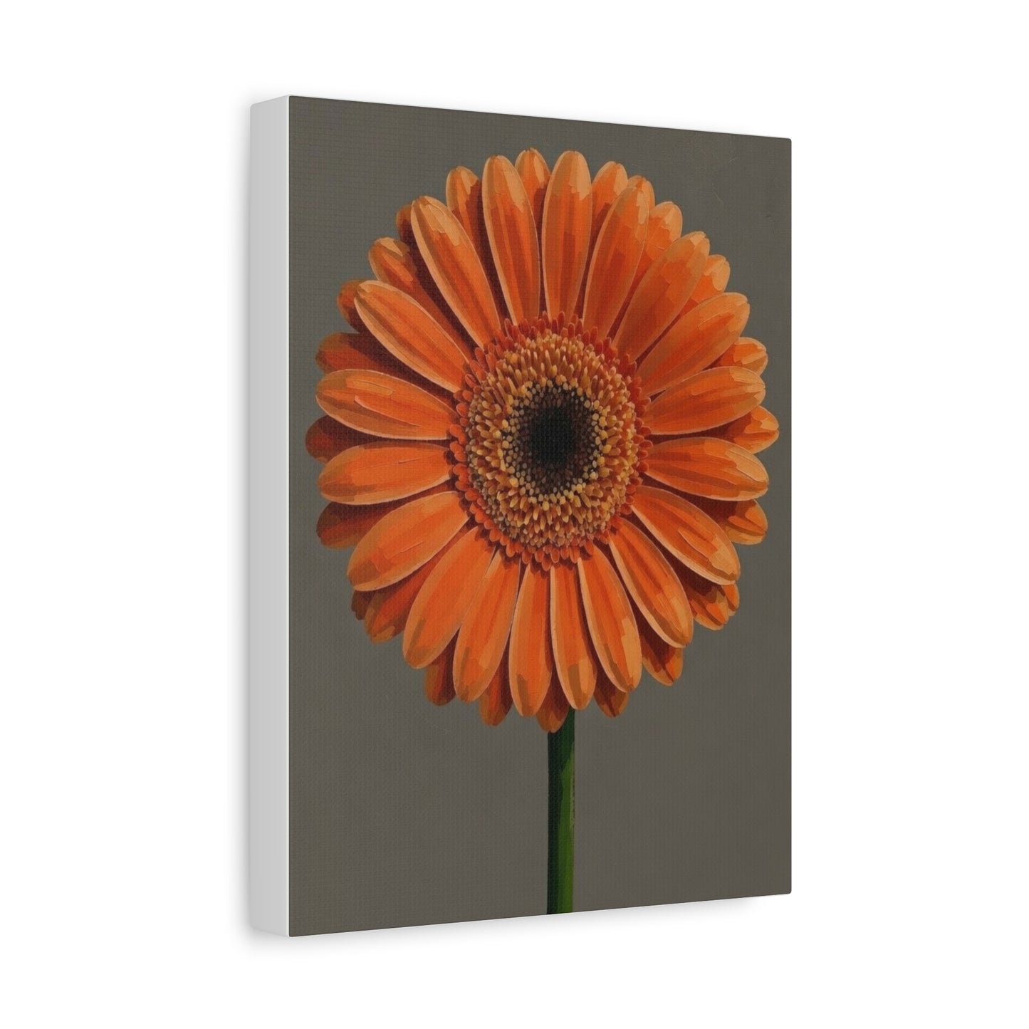 Orange Gerbera Flower Matte Canvas Print — Stretched Wall Art