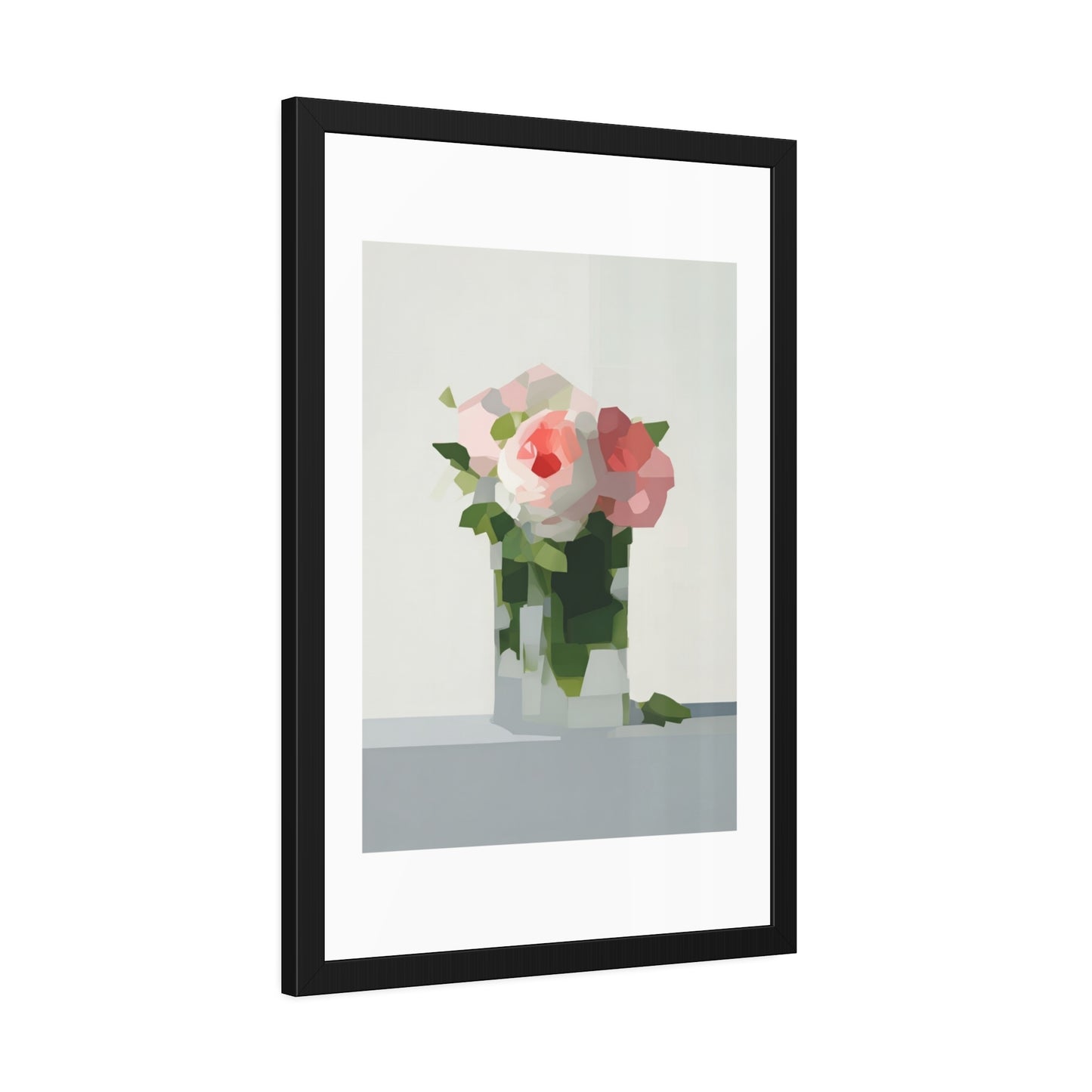 Framed Floral Poster — Modern Abstract Peony Art Print