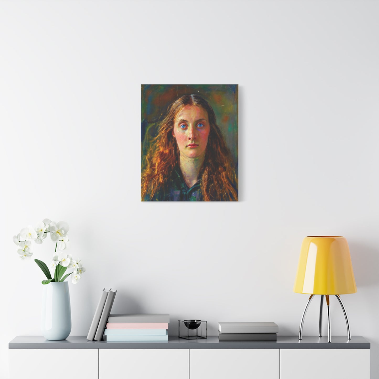 Portrait Canvas Print — Victorian Woman Oil Painting on Stretched Matte Canvas