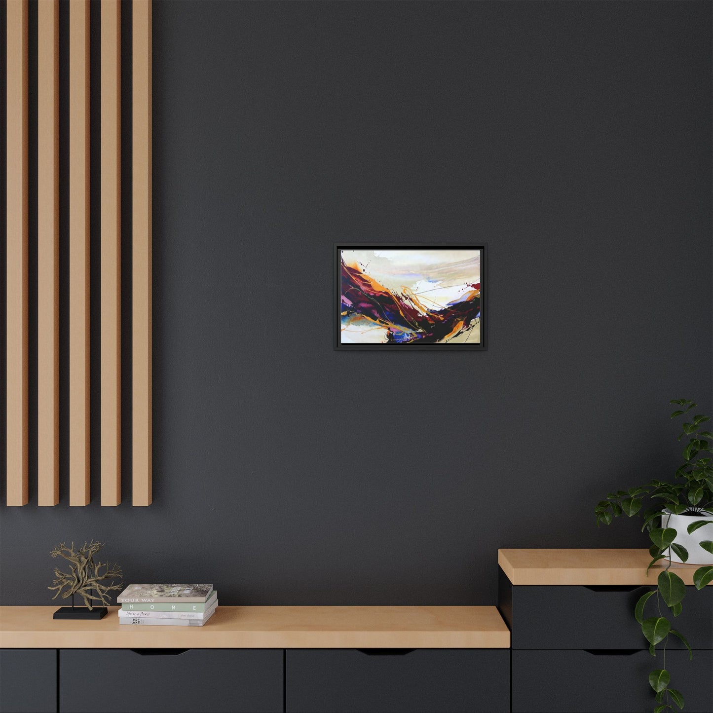 Abstract Flow Matte Canvas Framed Wall Art