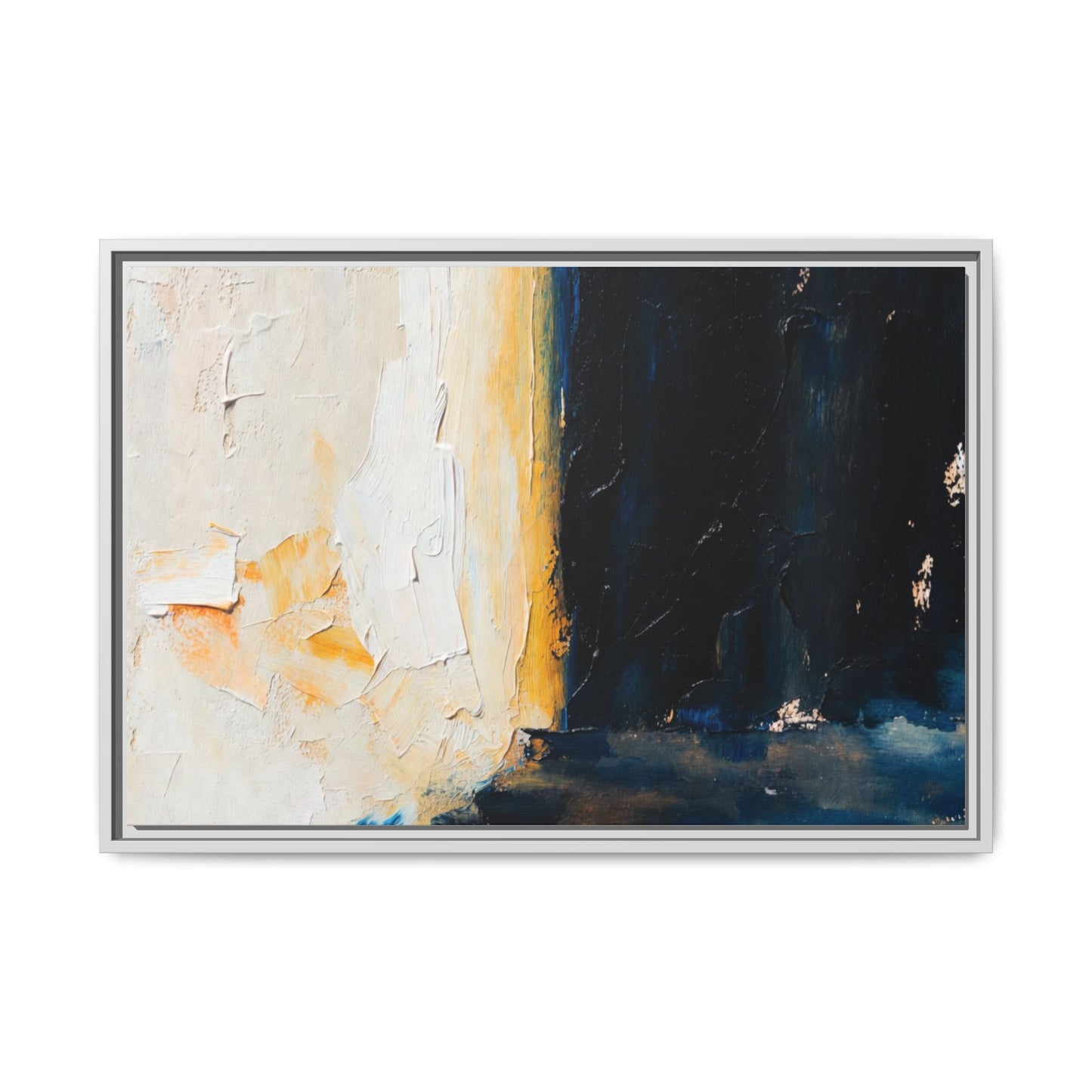 Abstract Coastal Texture Framed Canvas Art — Matte Multi-Color Wall Print