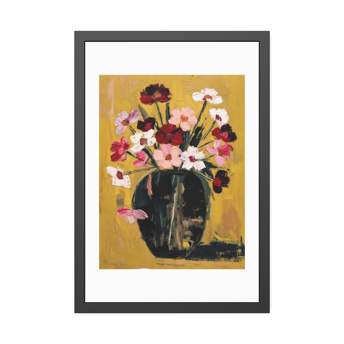 Framed Poster  Abstract Floral Vase Art Print