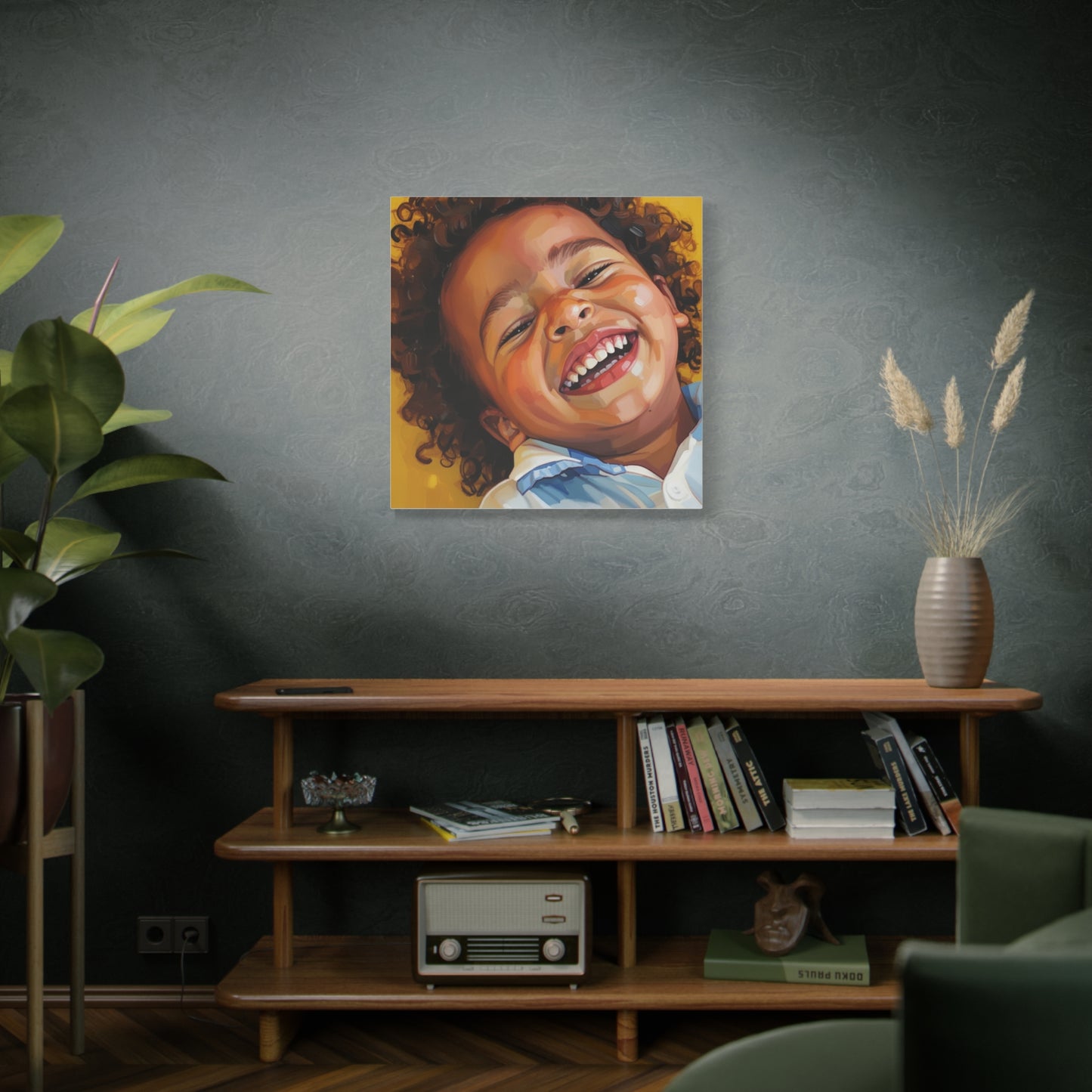Joyful Child Portrait Canvas - Matte Stretched Wall Art
