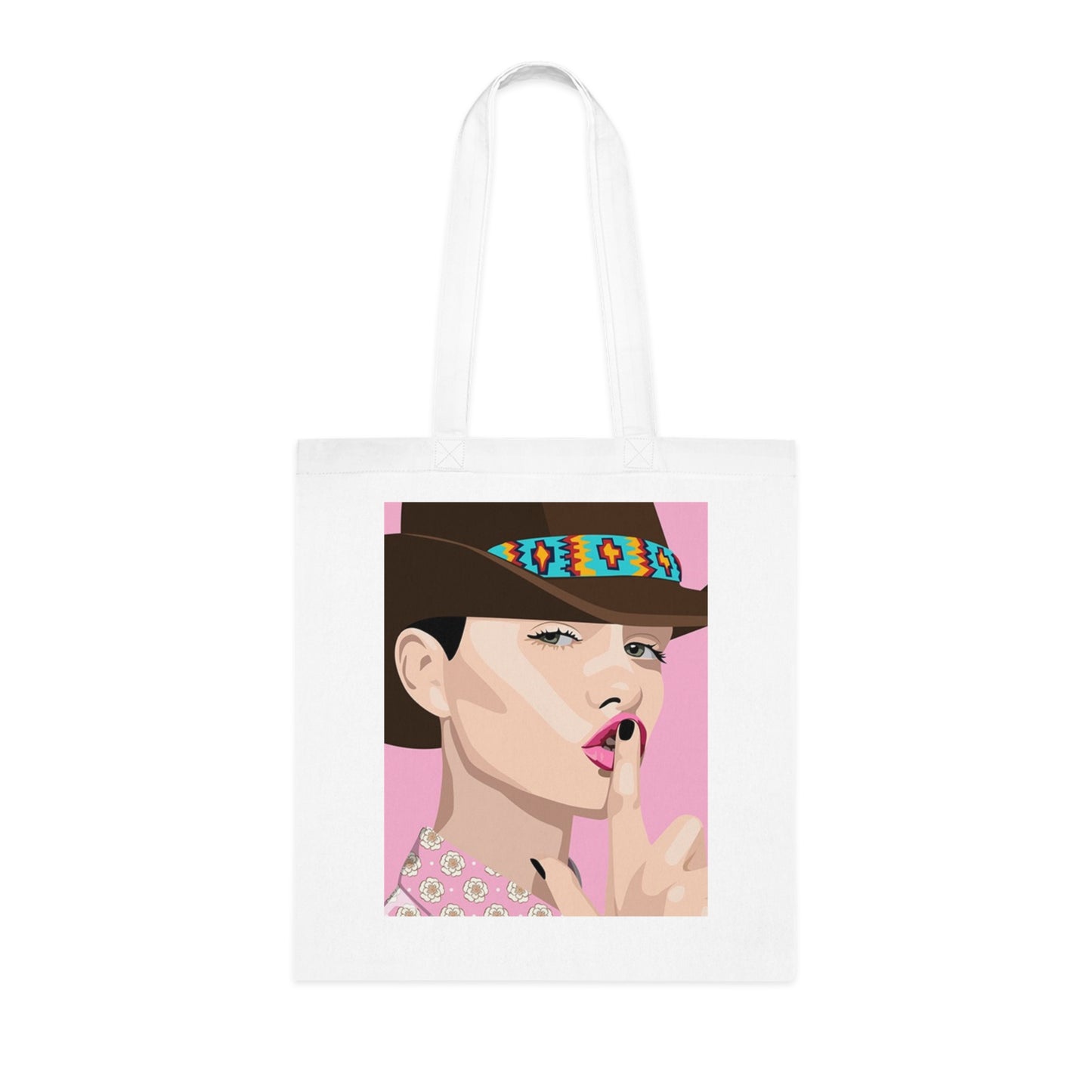 Pop Art Woman Tote Bag — Stylish Retro Portrait Cotton Shopper