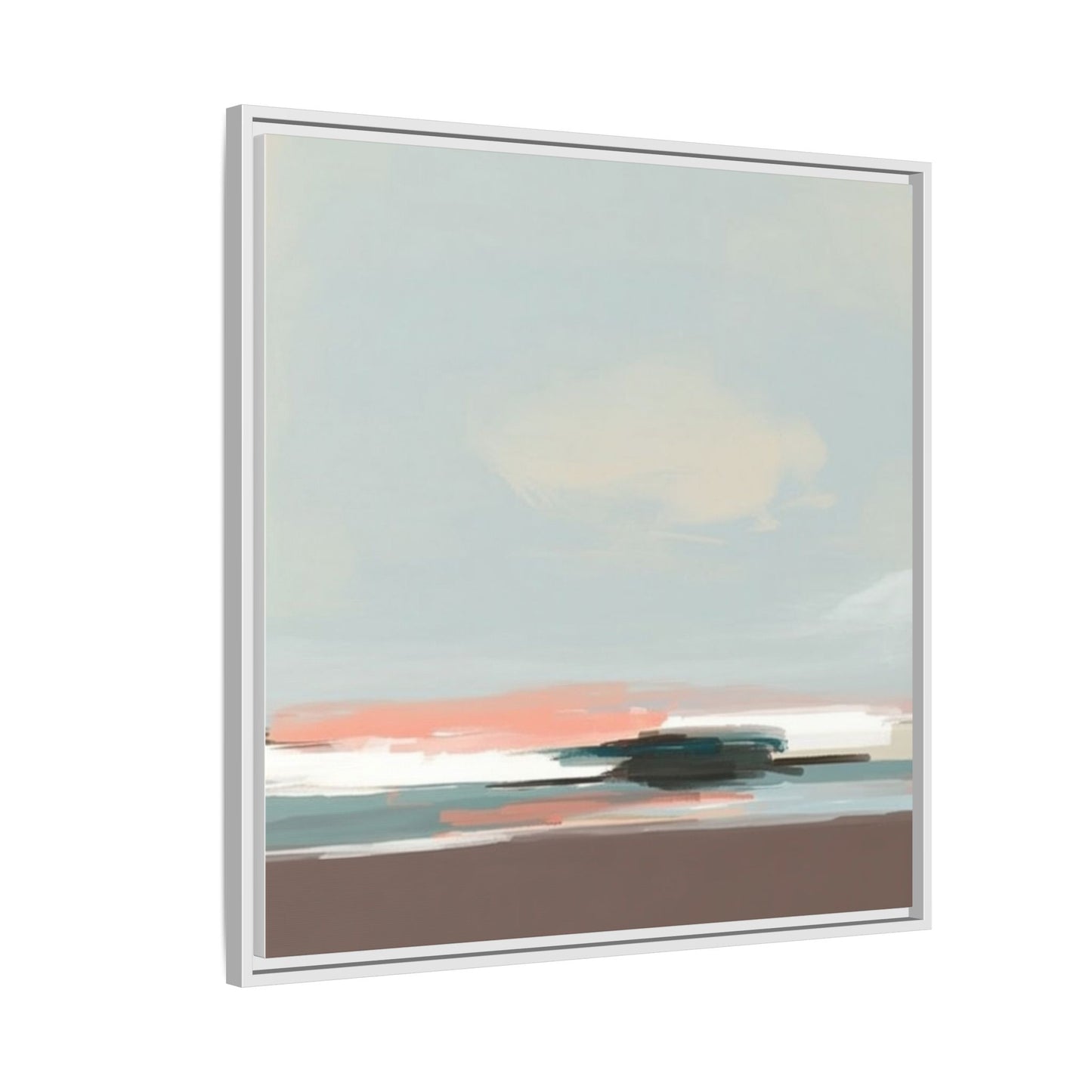 Framed Matte Canvas Print — Soft Coastal Abstract Landscape