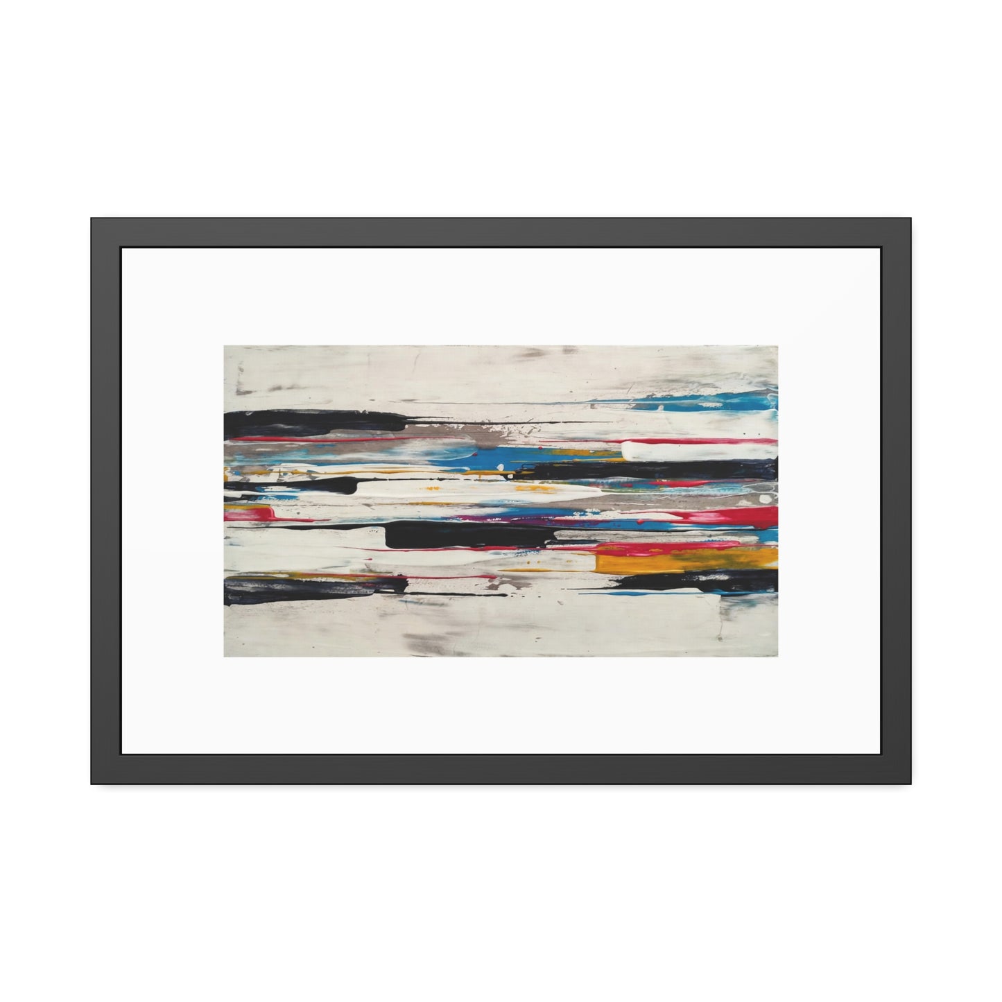 Abstract Color Stripe Framed Poster - Modern Minimalist Wall Art