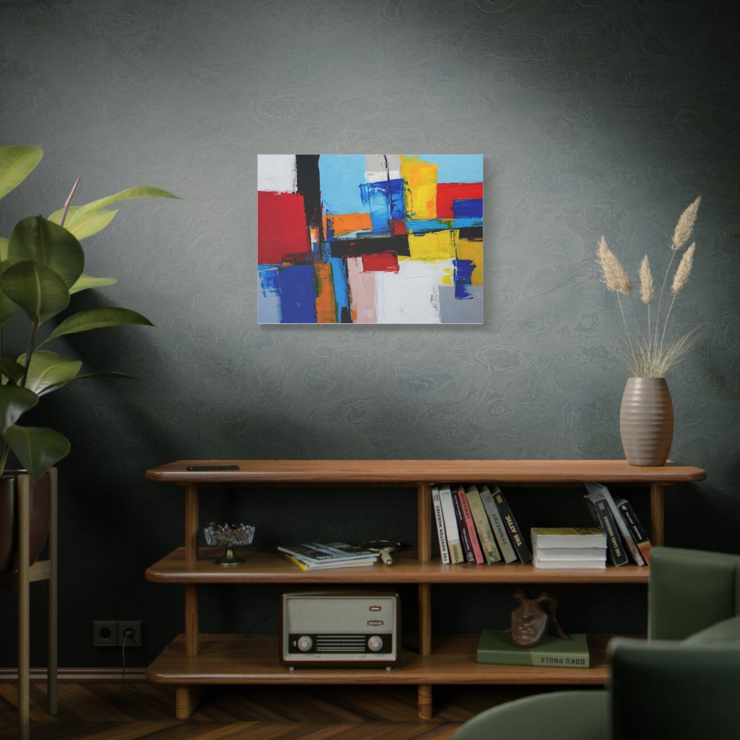 Abstract Color Block Canvas Print — Modern Geometric Wall Art