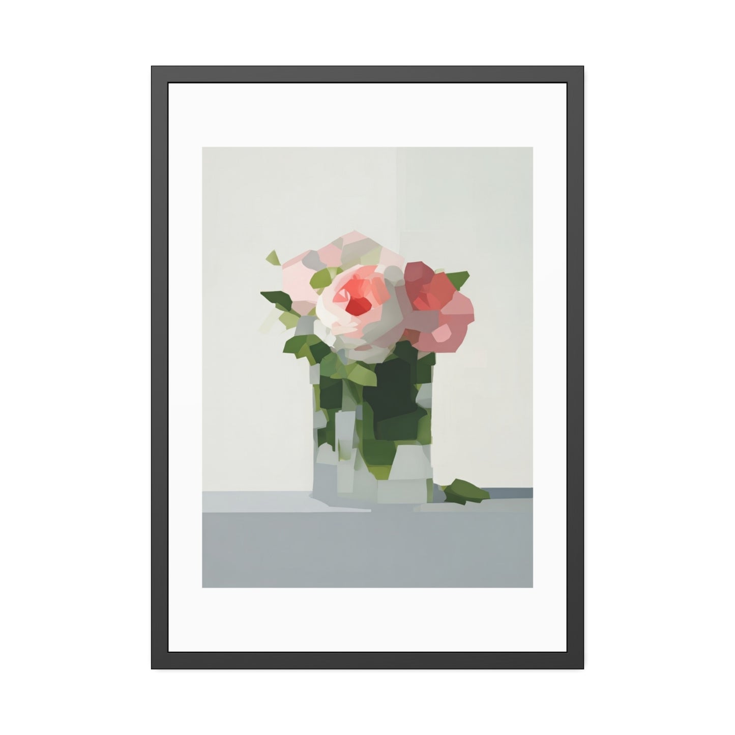 Framed Floral Poster — Modern Abstract Peony Art Print