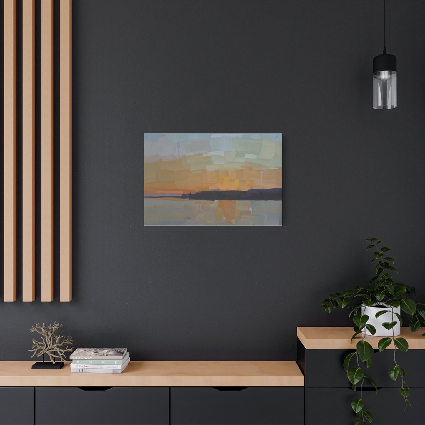 Abstract Sunset Landscape Canvas Print  Matte Stretched 1.25"
