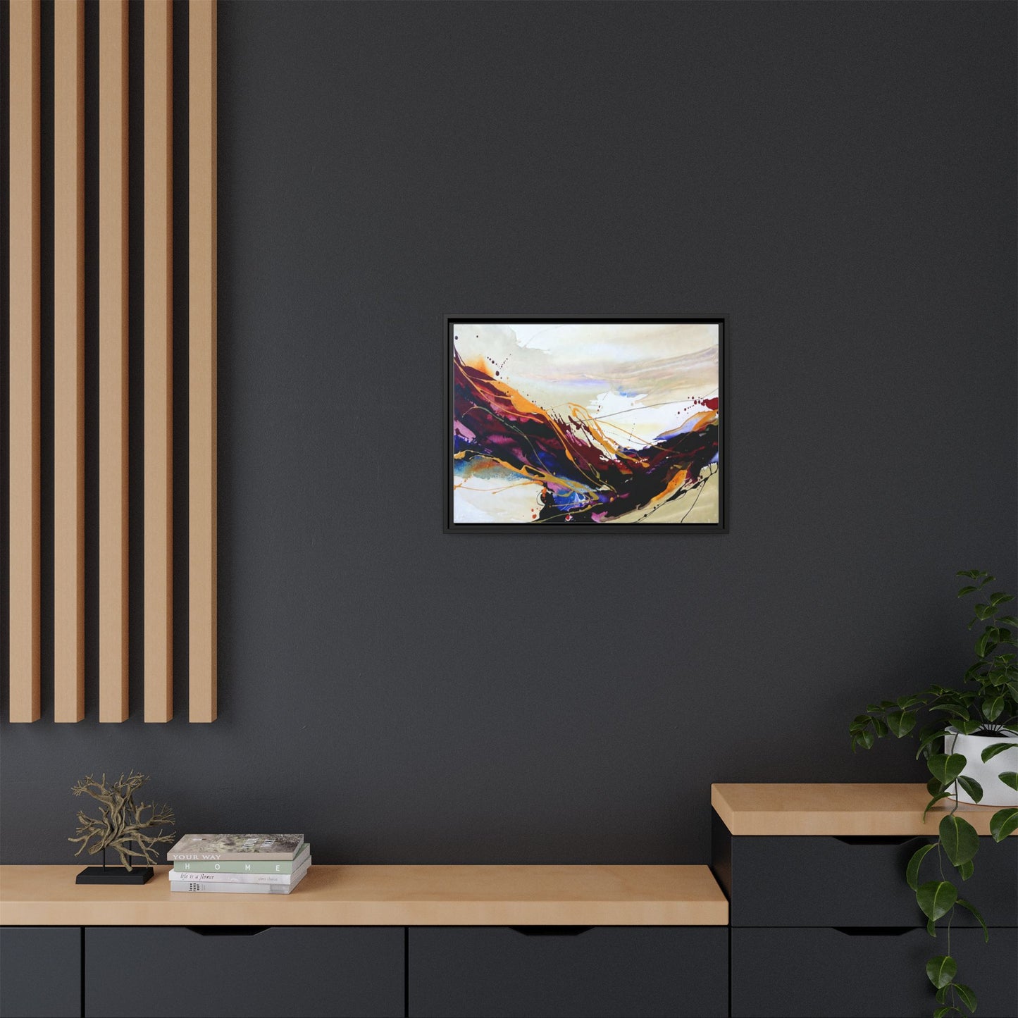 Abstract Flow Matte Canvas Framed Wall Art