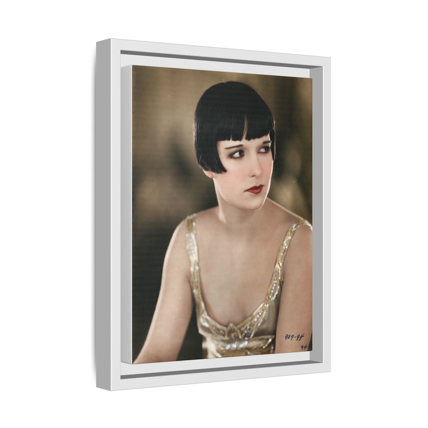 Vintage Louise Brooks Portrait Matte Canvas Framed Wall Art