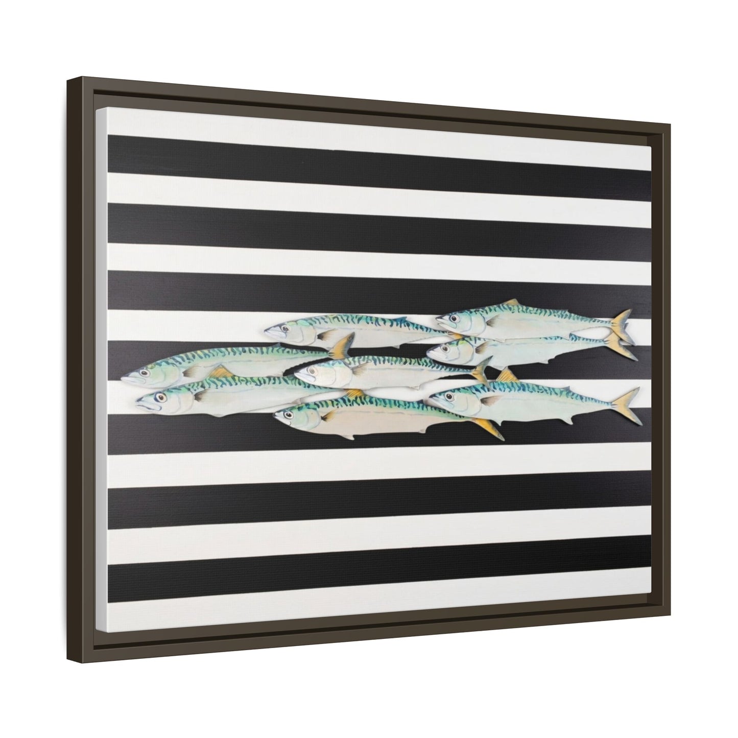Striped Mackerel Canvas Print — Framed Matte Fish Wall Art