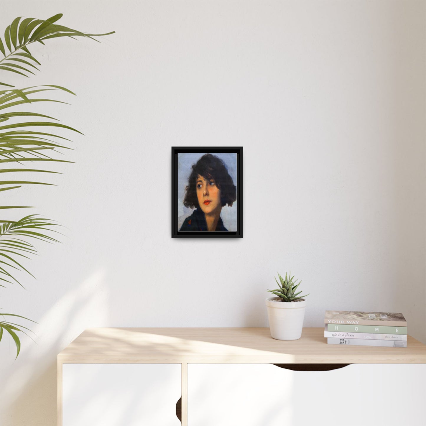Mulher do chale verde (cropped) by Cyprien Eugene Boulet Framed Matte Canvas Print