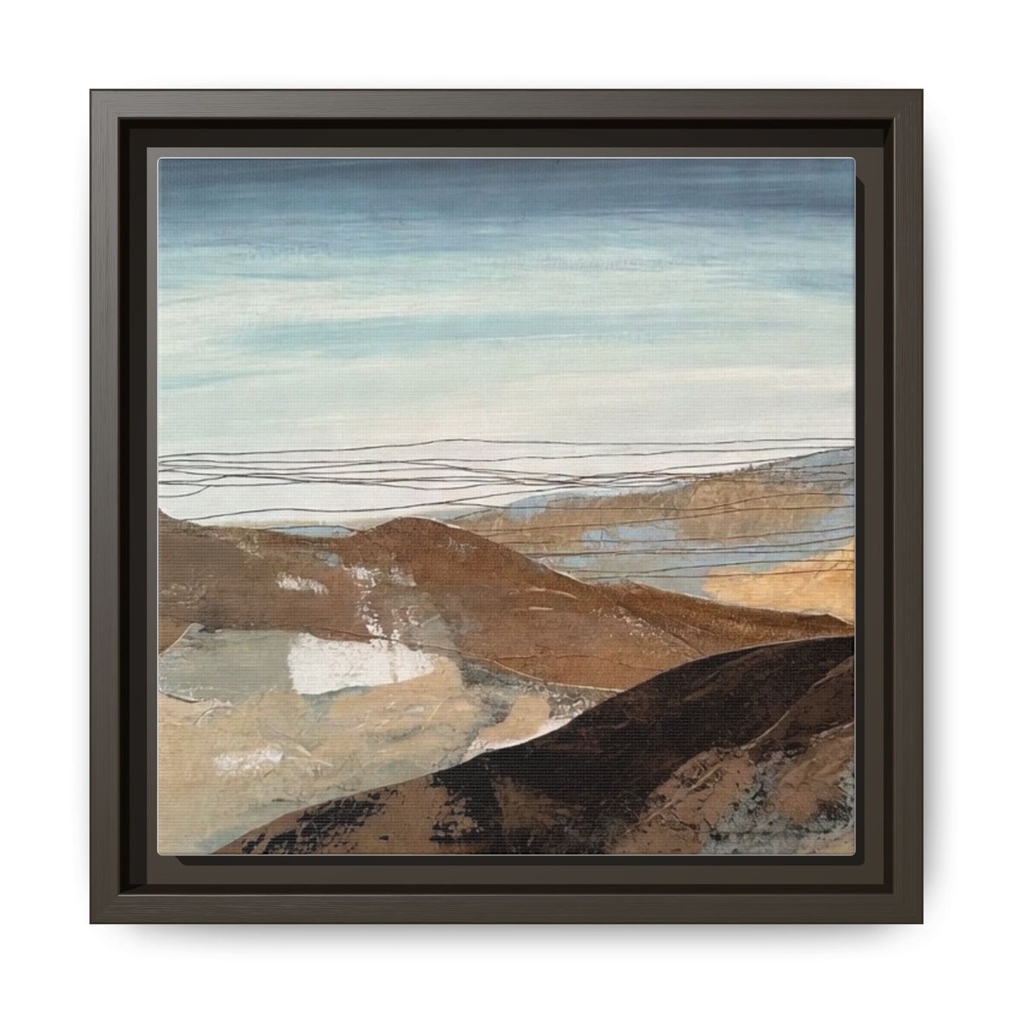 Framed Matte Canvas Art — Serene Abstract Landscape