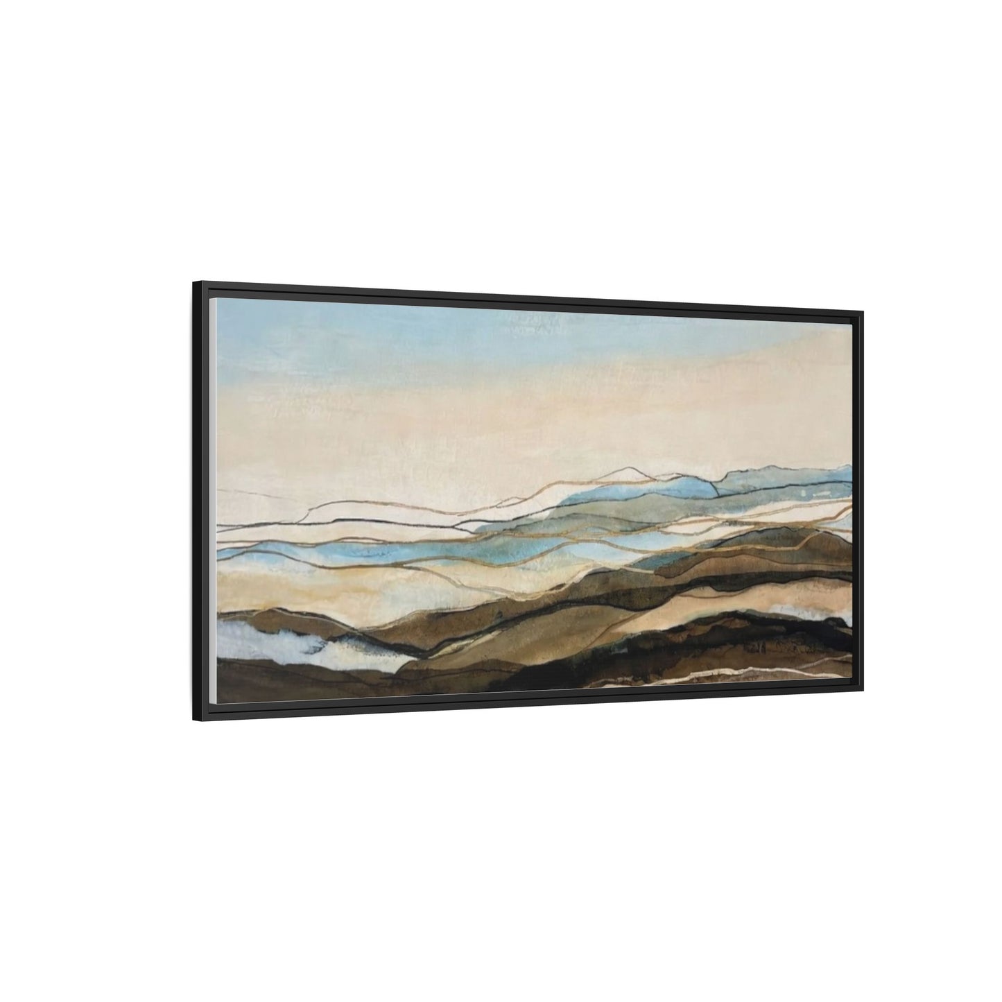 Framed Matte Canvas Print — Abstract Coastal Landscape Wall Art