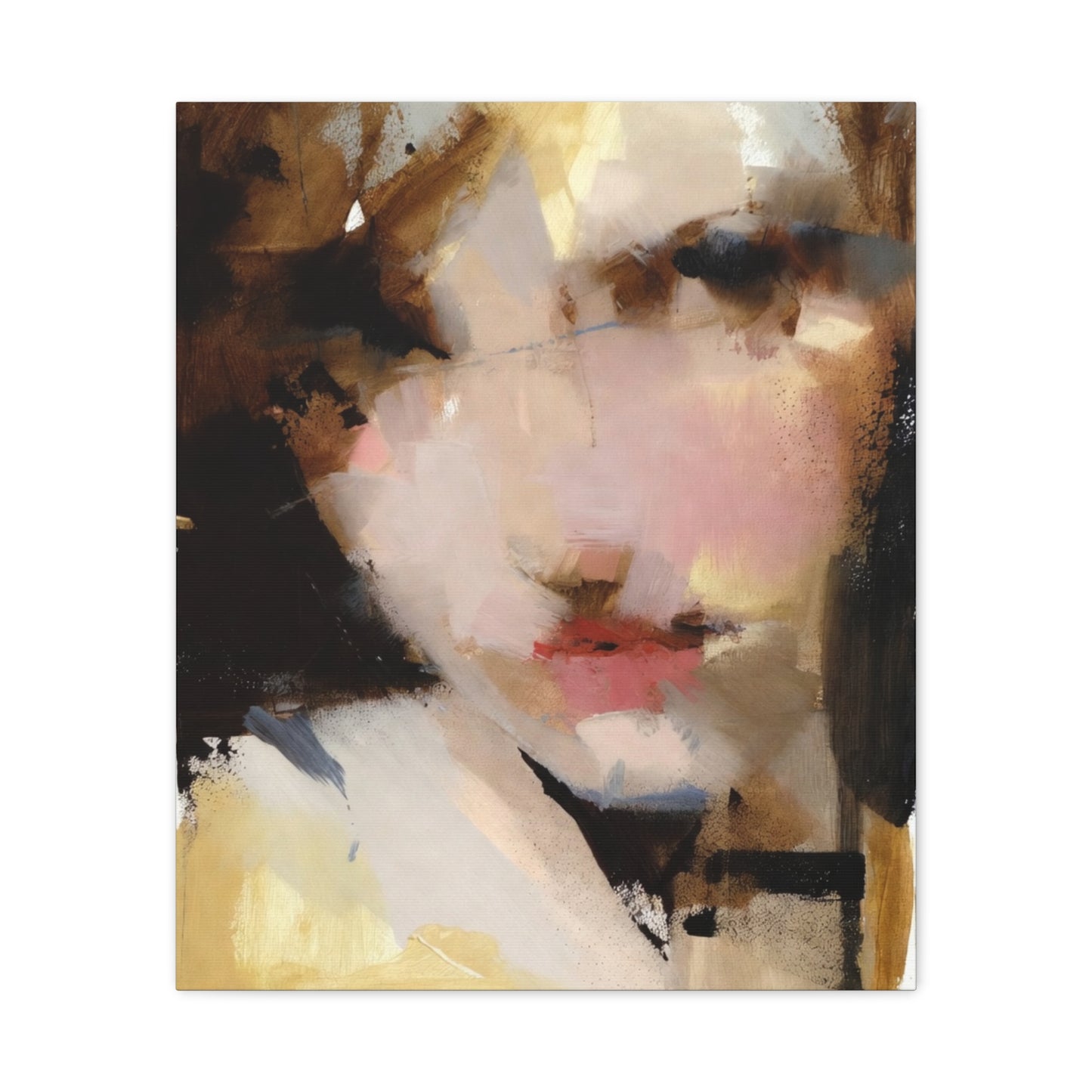 Abstract Portrait Matte Canvas Print — Modern Feminine Wall Art