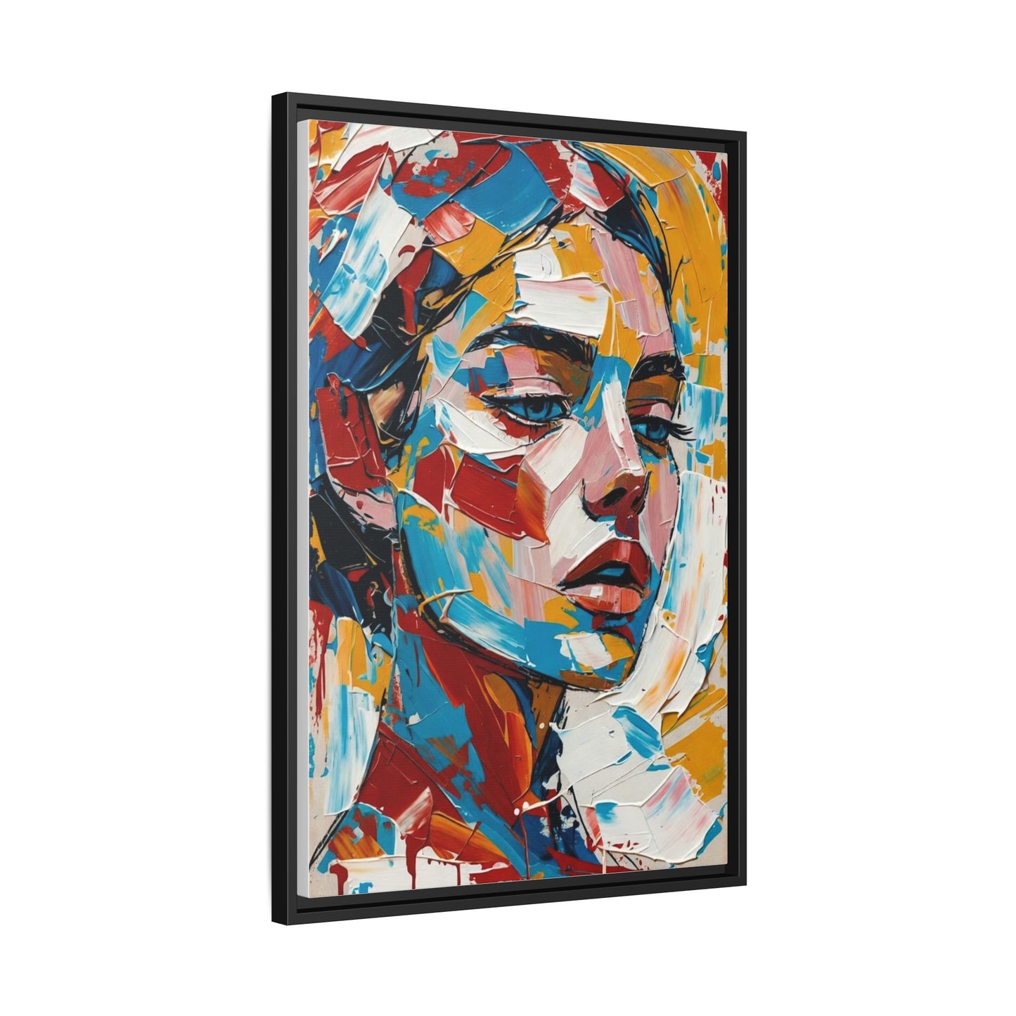 Colorful Abstract Portrait Framed Canvas Print