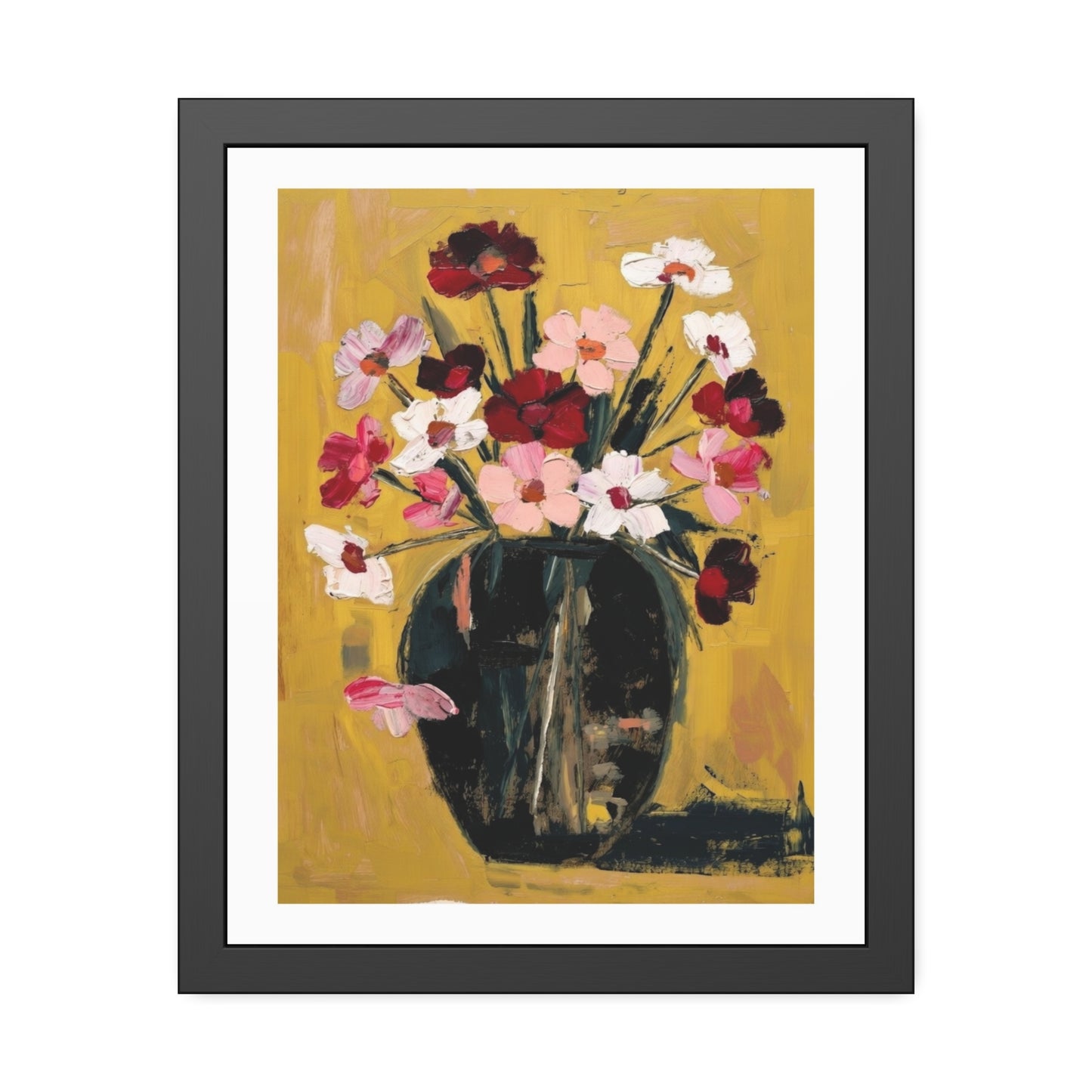 Framed Poster  Abstract Floral Vase Art Print