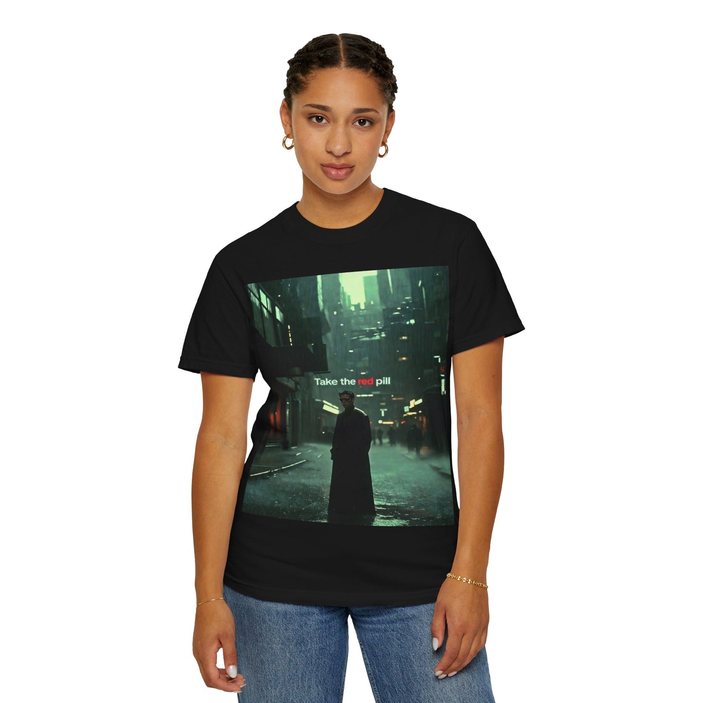 Take the Red Pill T-Shirt — Cyberpunk Noir Graphic Tee