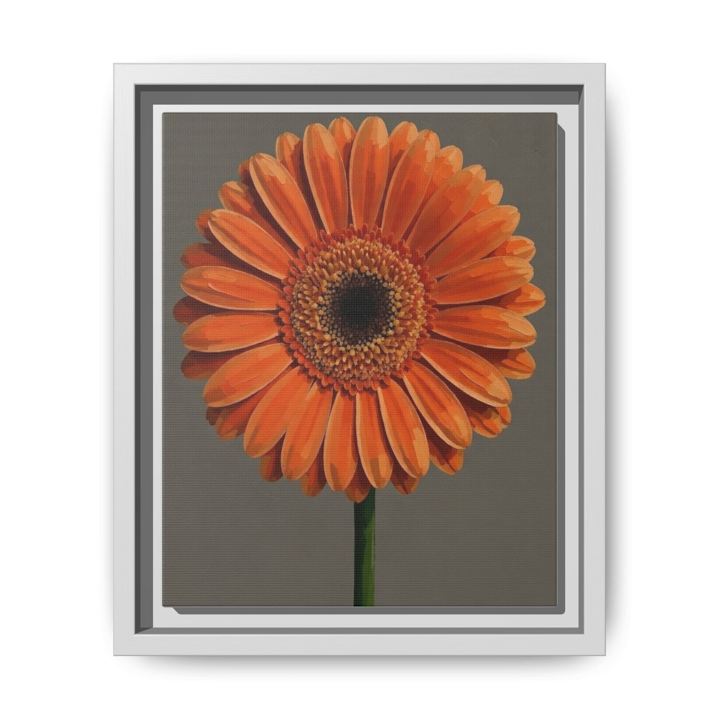 Orange Gerbera Daisy Matte Canvas Print (Framed)
