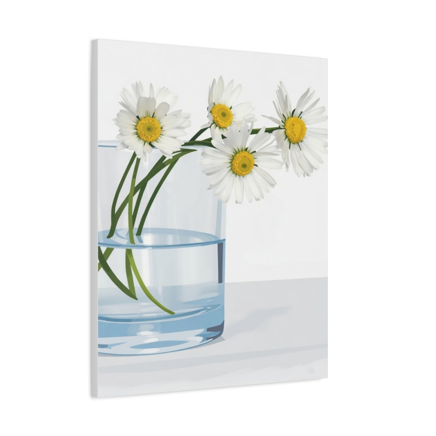 Daisy Glass Vase Canvas Print — Matte Stretched Wall Art