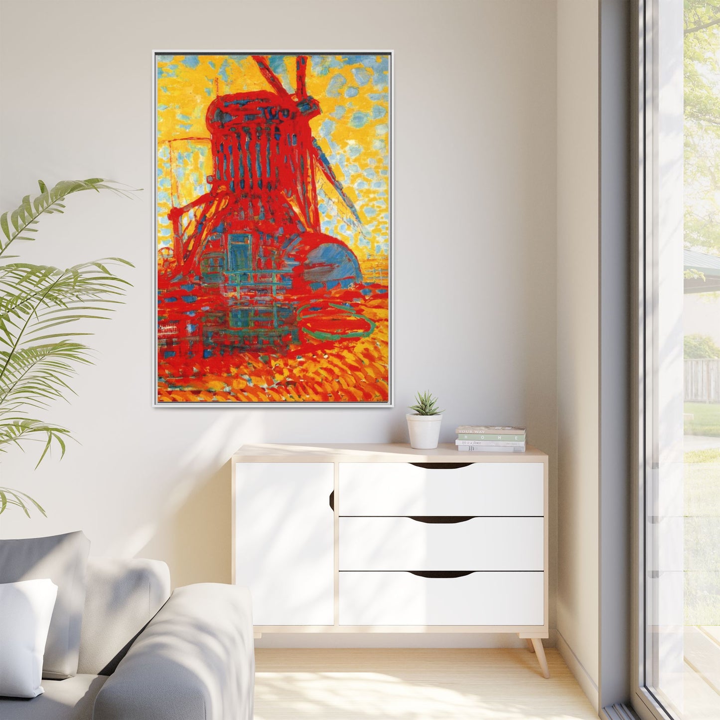 Mill by Sunlight by Piet Mondrian Matte Framed Canvas Wall Art Print
